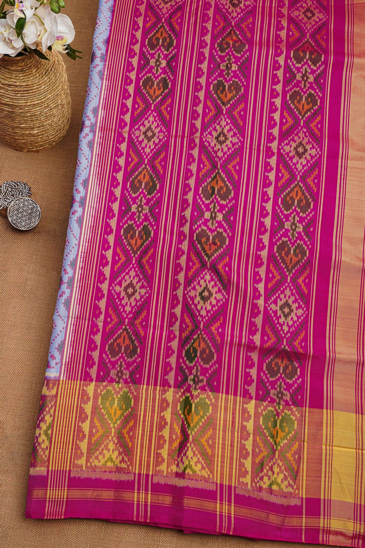 Patola Silk Ice Blue Saree