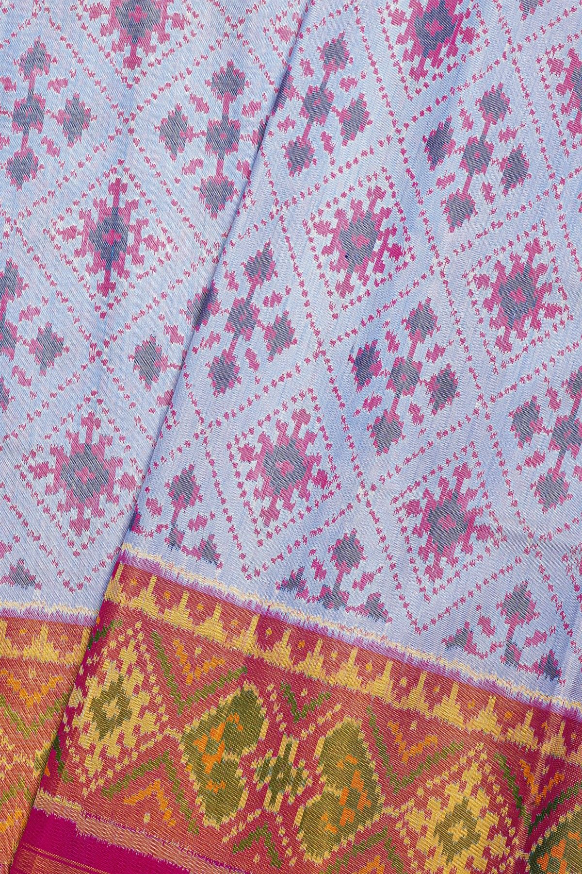 Patola Silk Ice Blue Saree