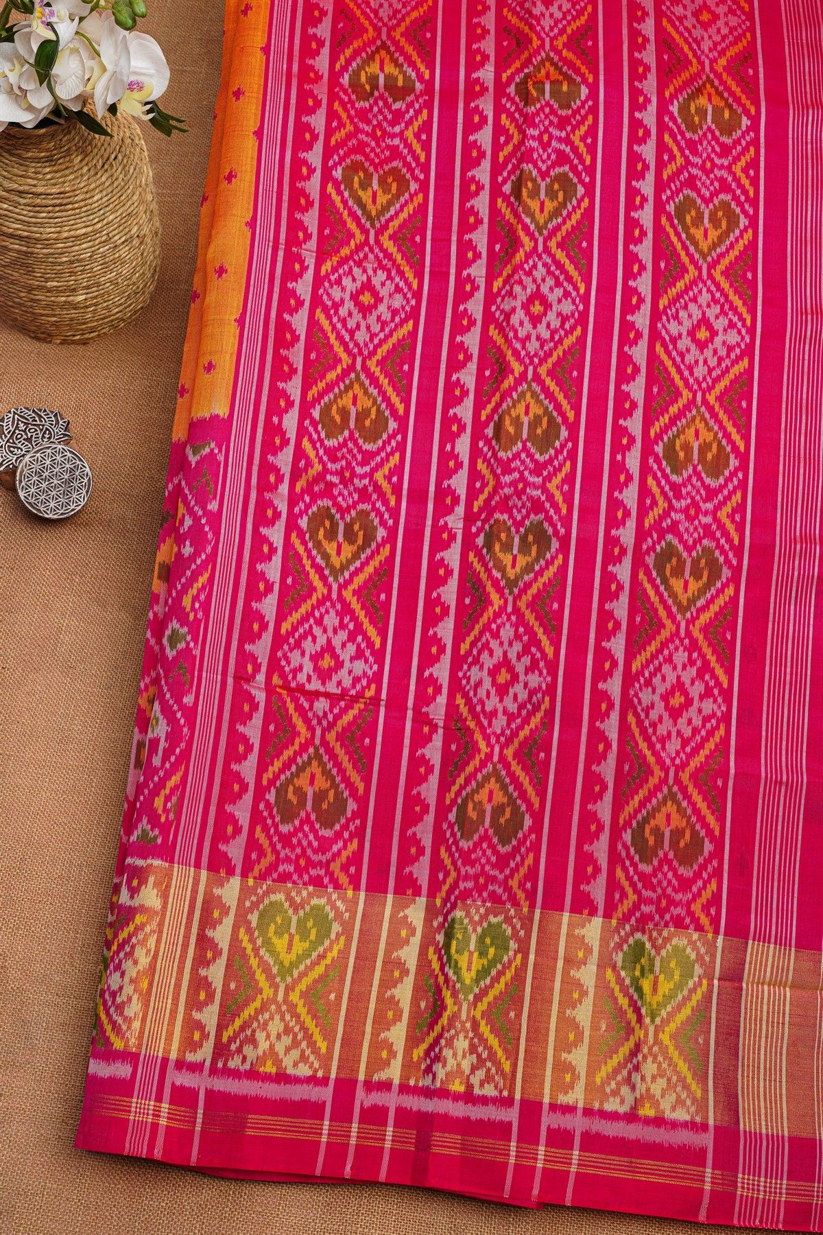 Patola Silk Orange Saree