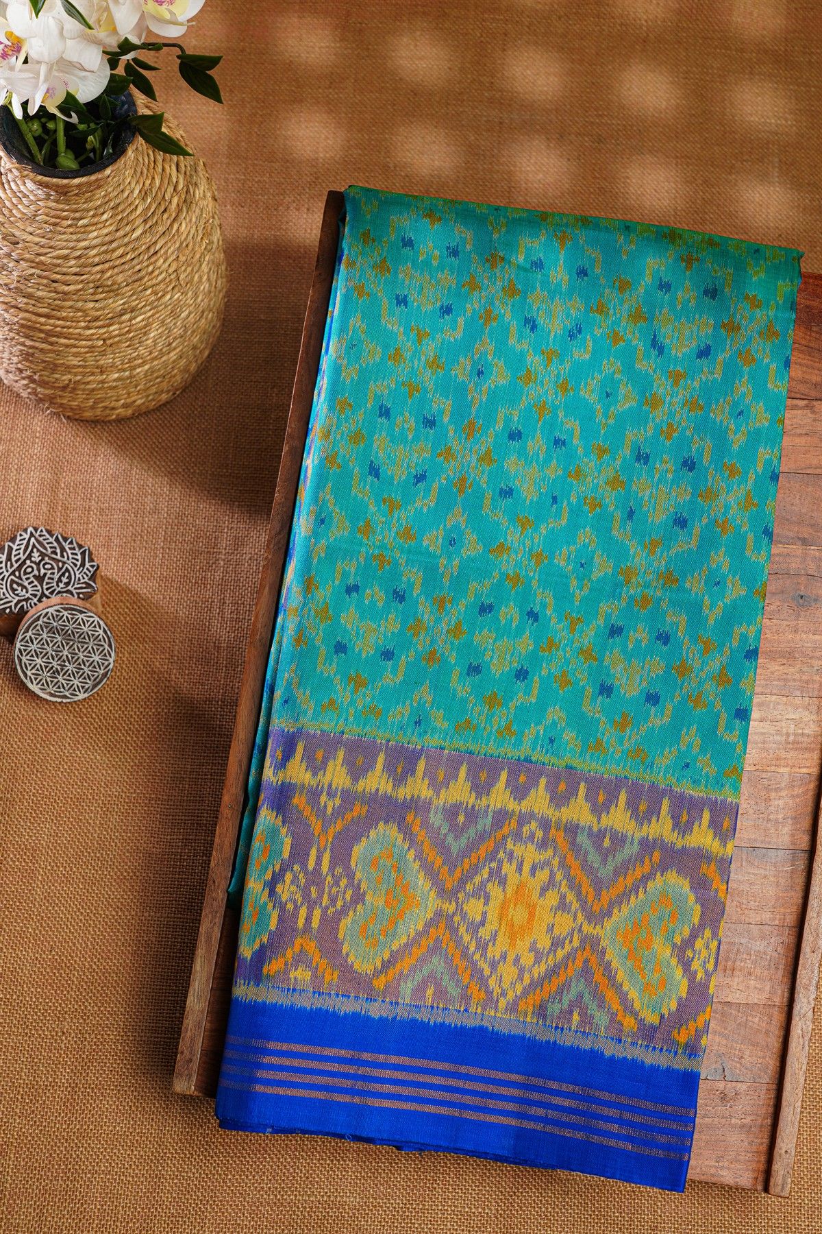 Patola Silk Sea Green Saree