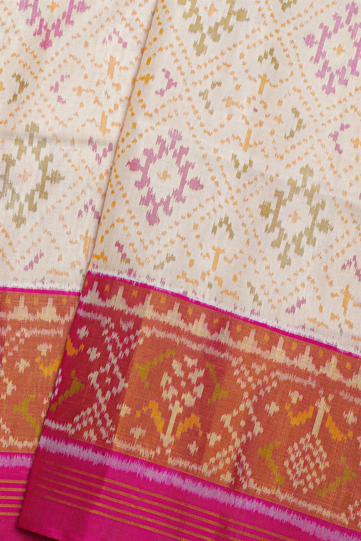 Patola Silk Off White Saree