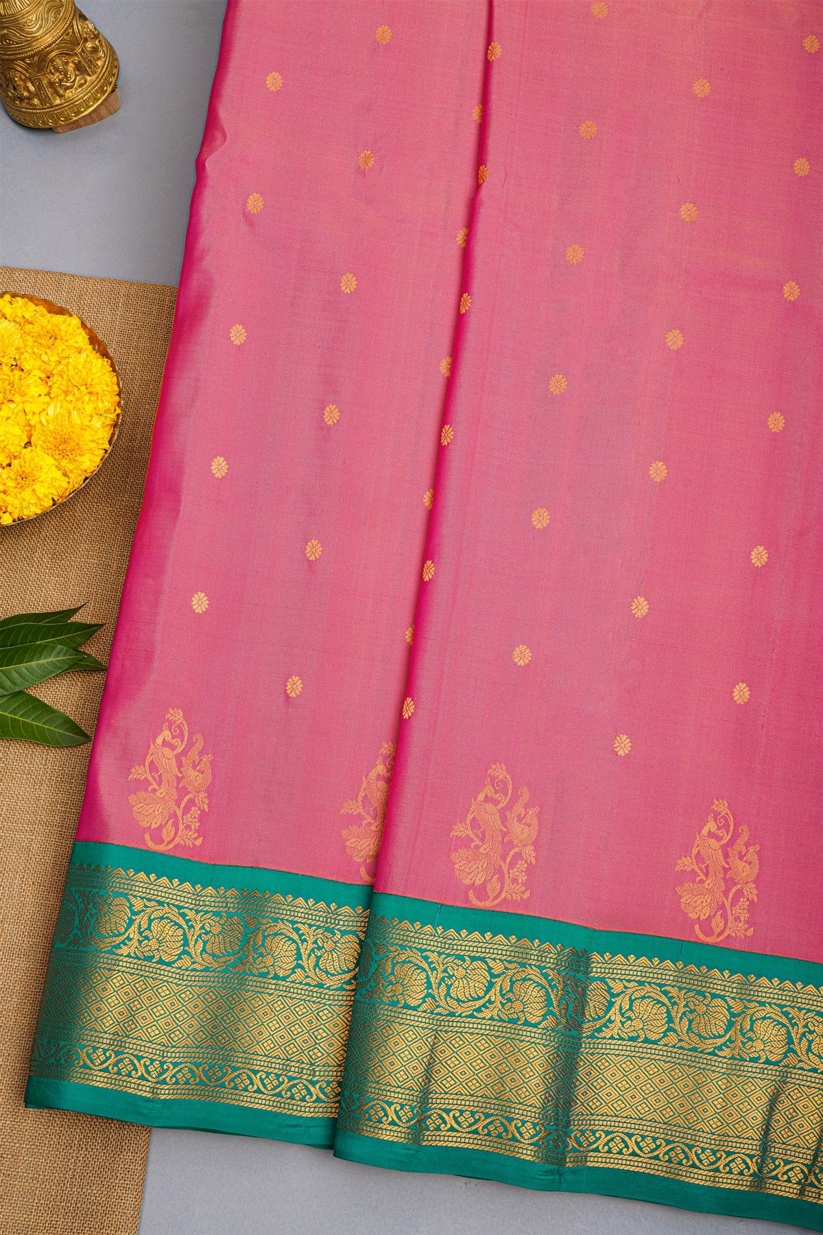 Gadwal Silk Pink Saree