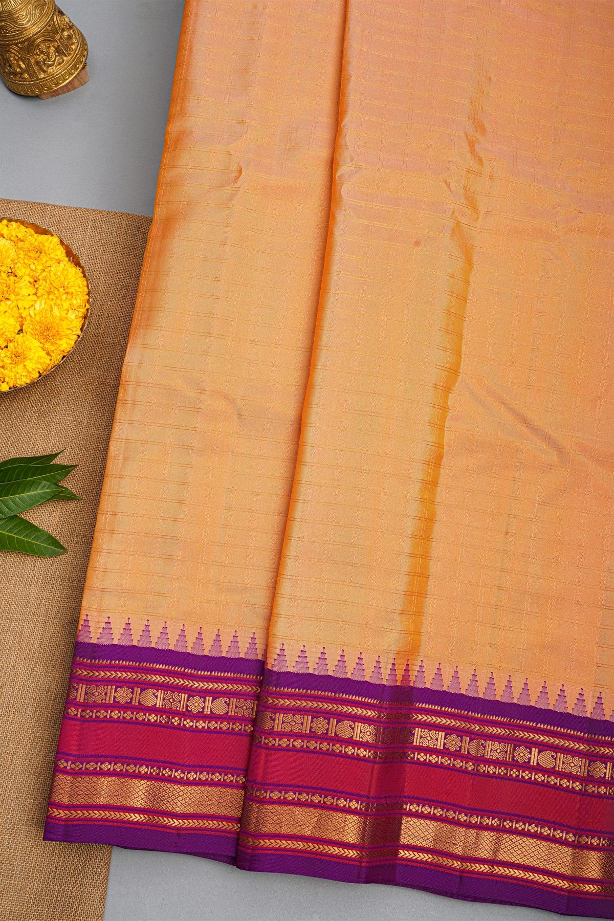 Gadwal Silk Cream Saree