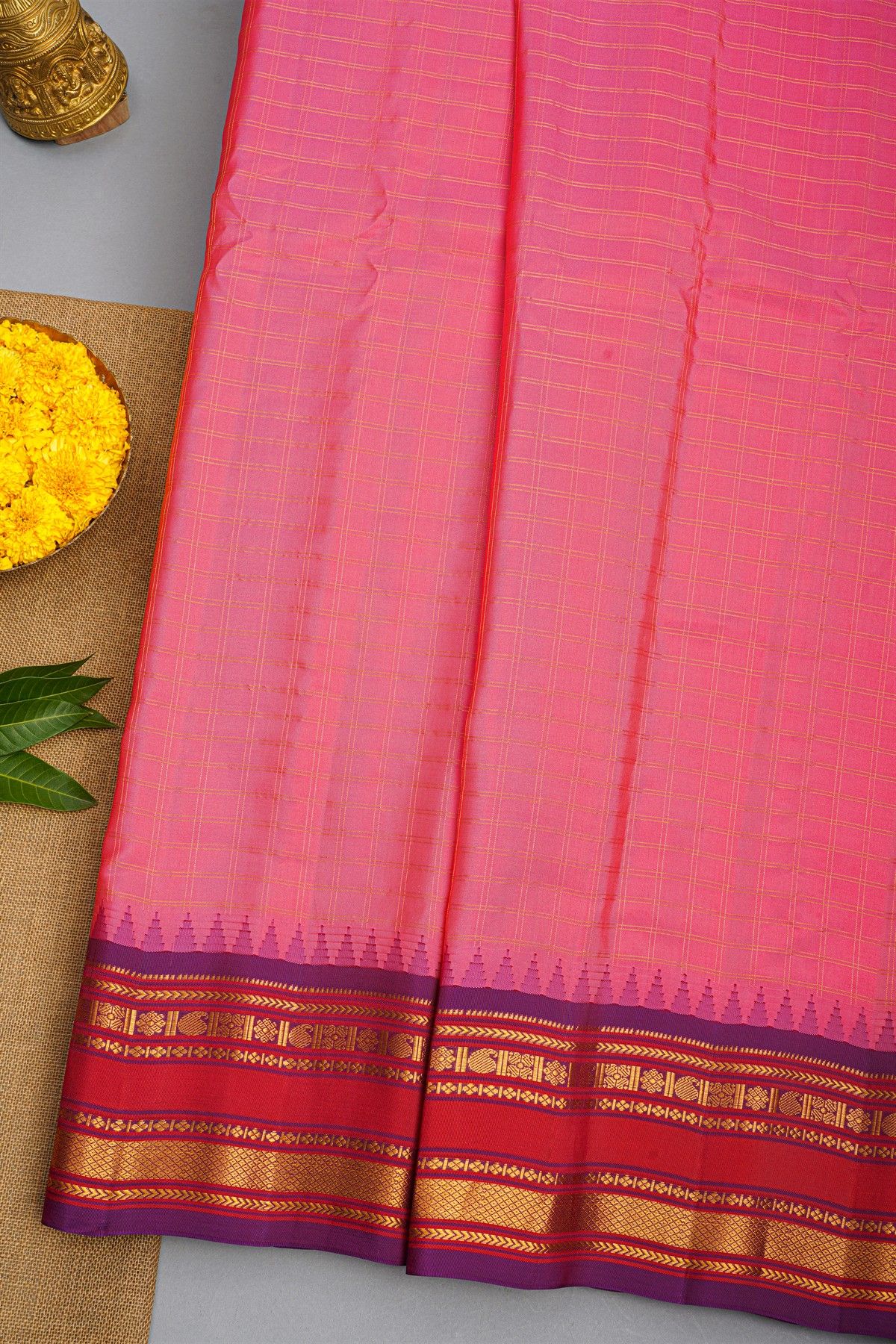 Gadwal Silk Pink Saree