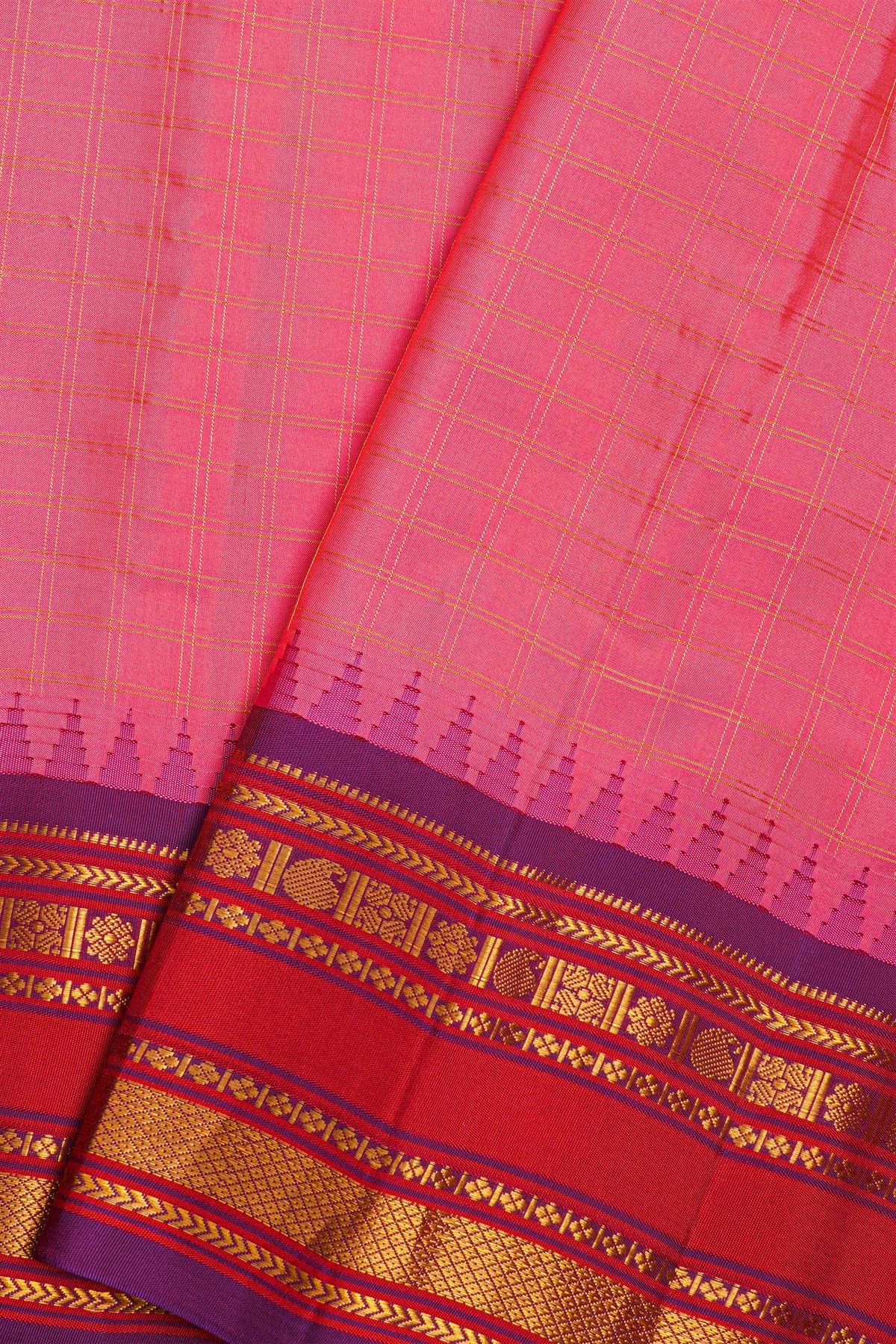 Gadwal Silk Pink Saree