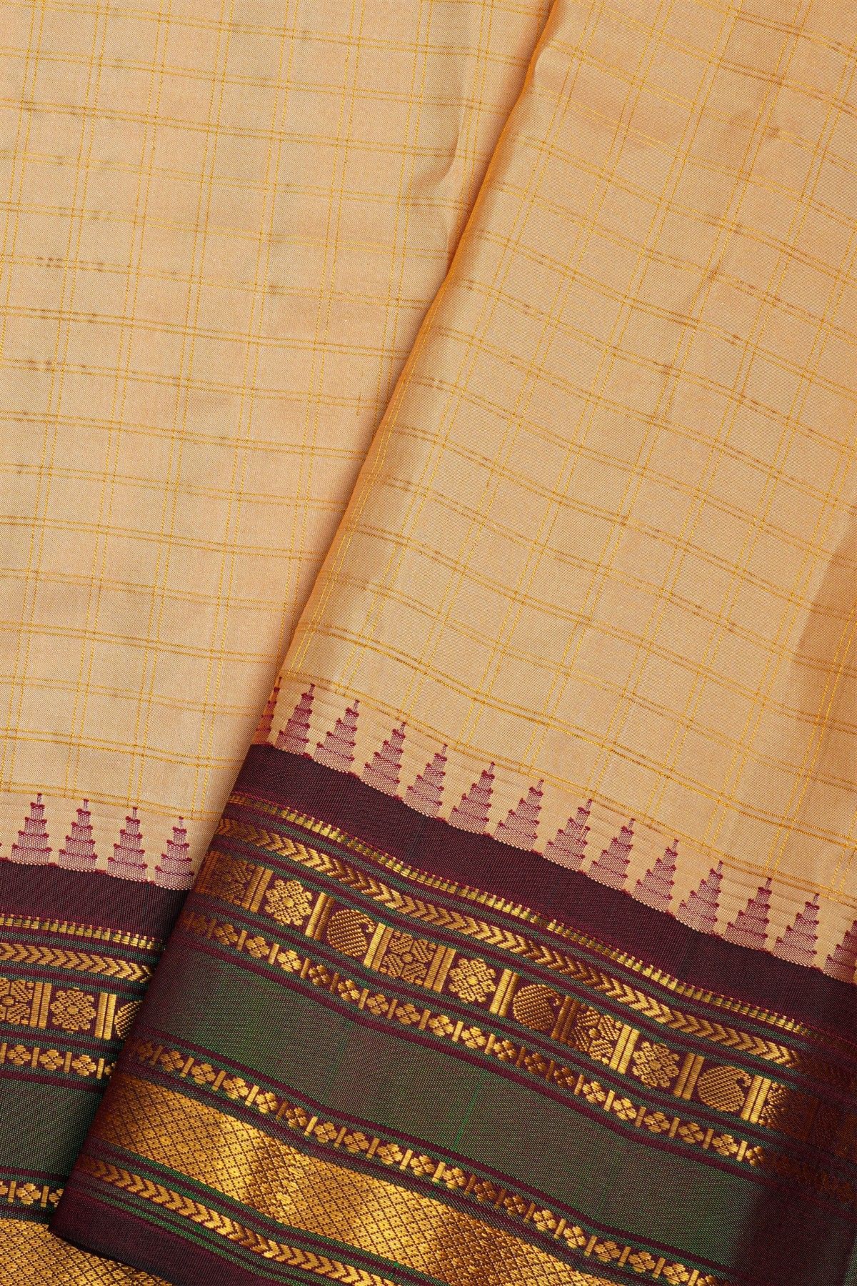 Gadwal Silk Cream Saree