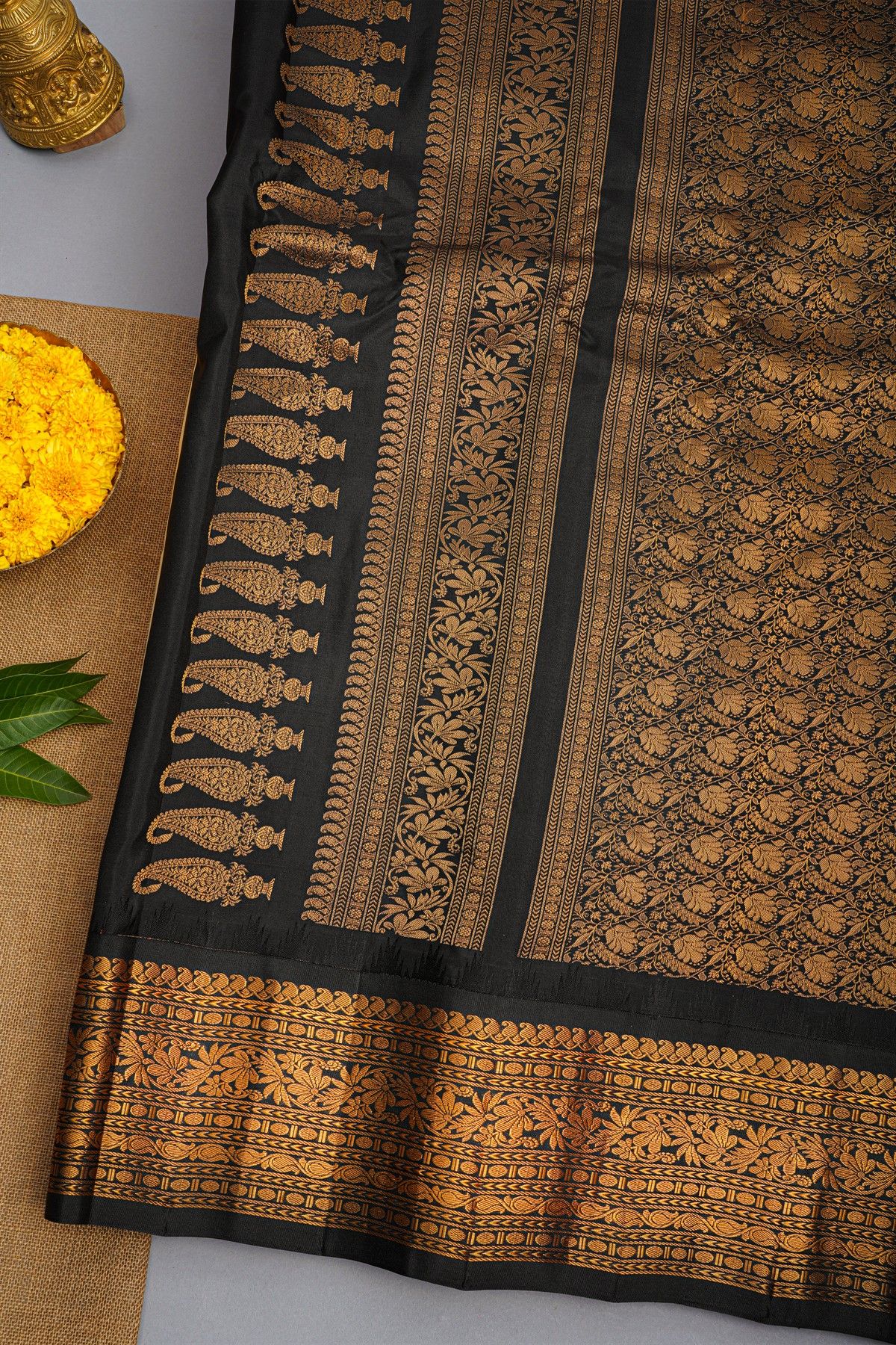 Gadwal Silk Off White Saree