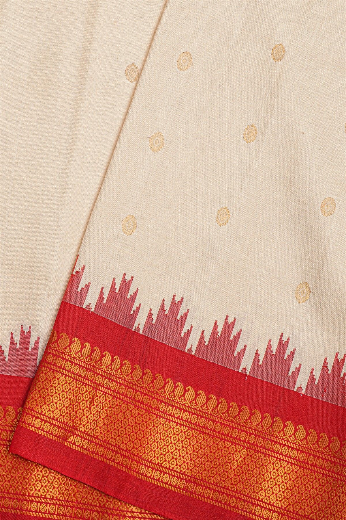 Gadwal Silk Off White Saree
