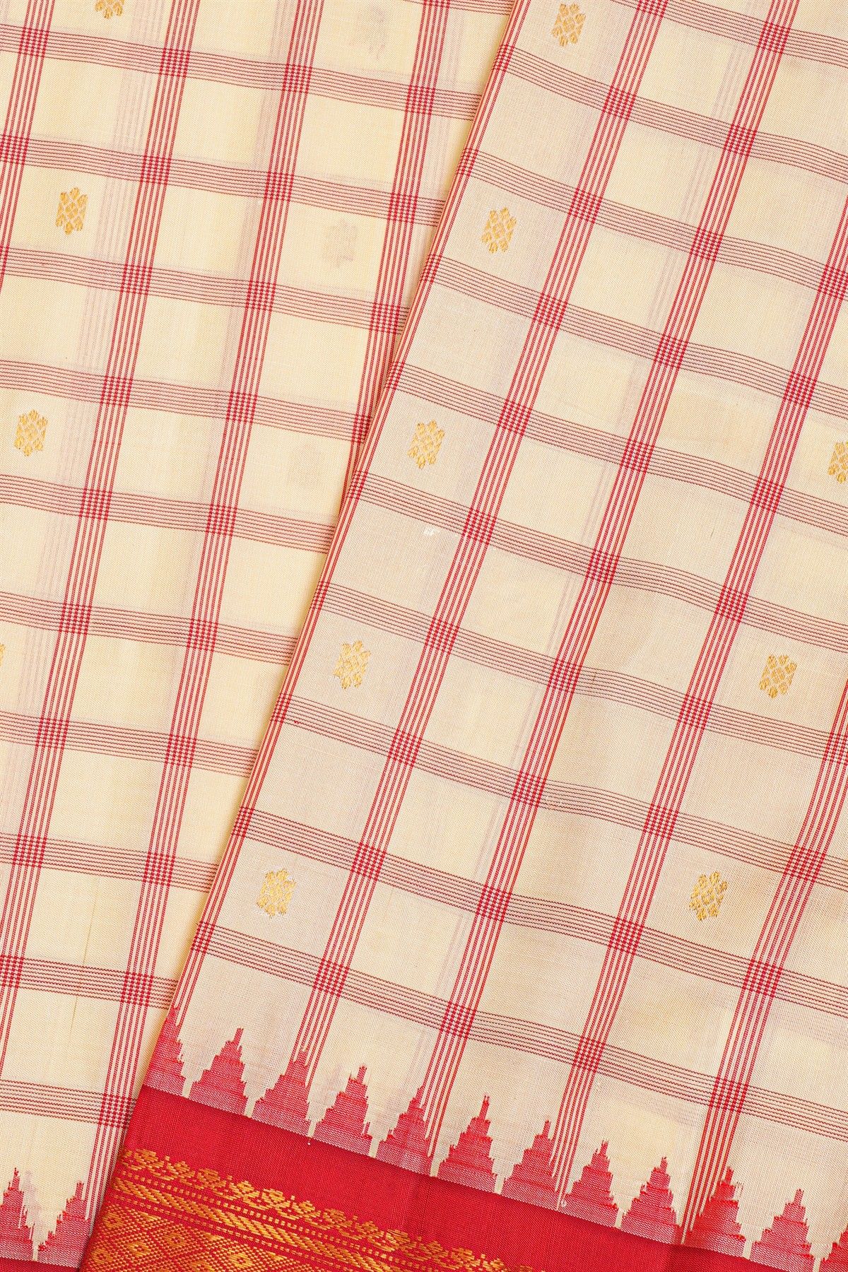 Gadwal Silk Cream Saree