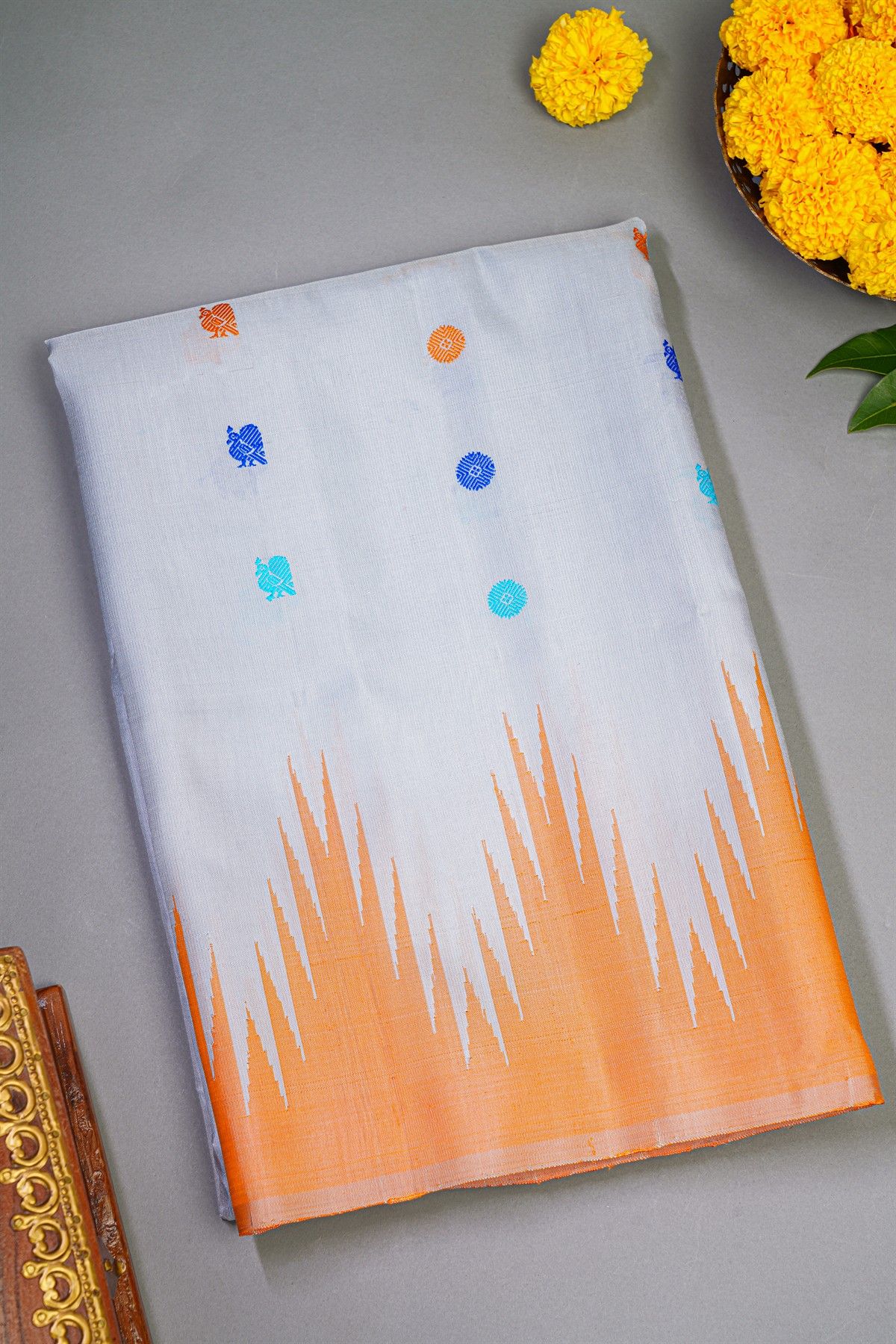 Gadwal Silk Off White Saree