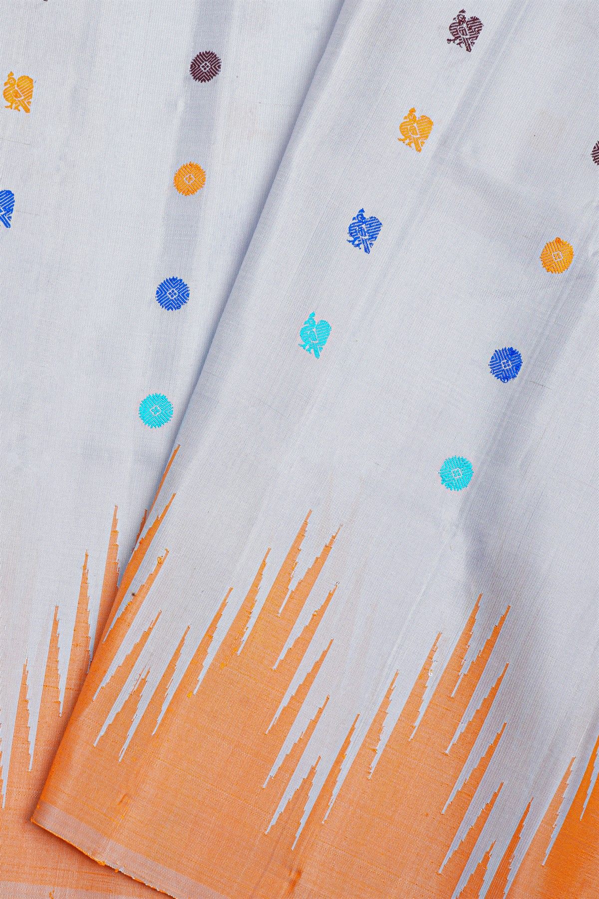Gadwal Silk Off White Saree