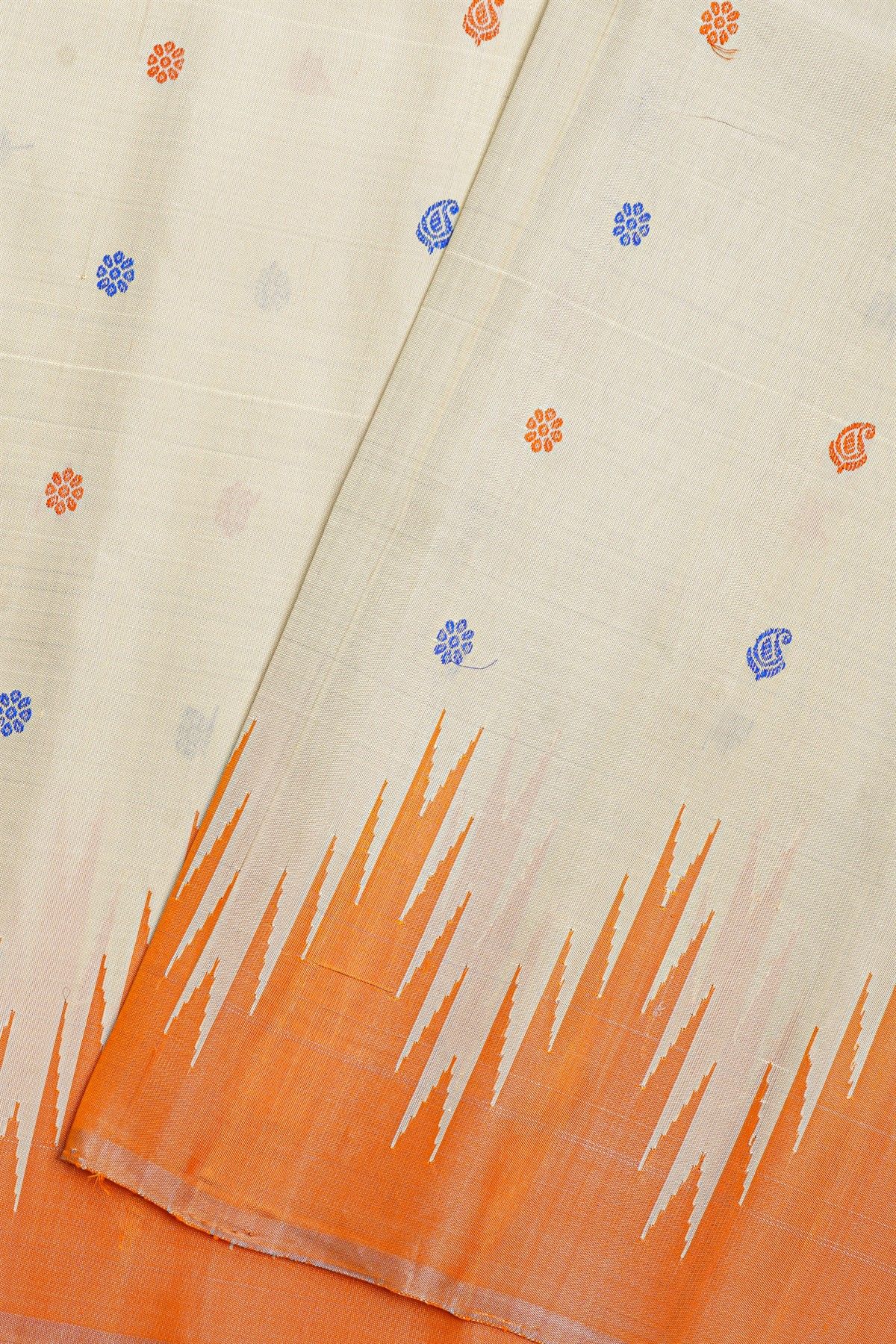 Gadwal Silk Cream Saree