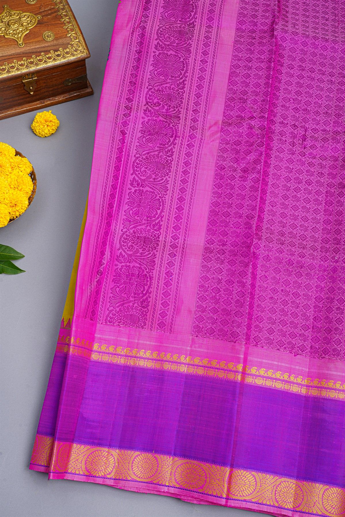 Gadwal Silk Yellow Saree