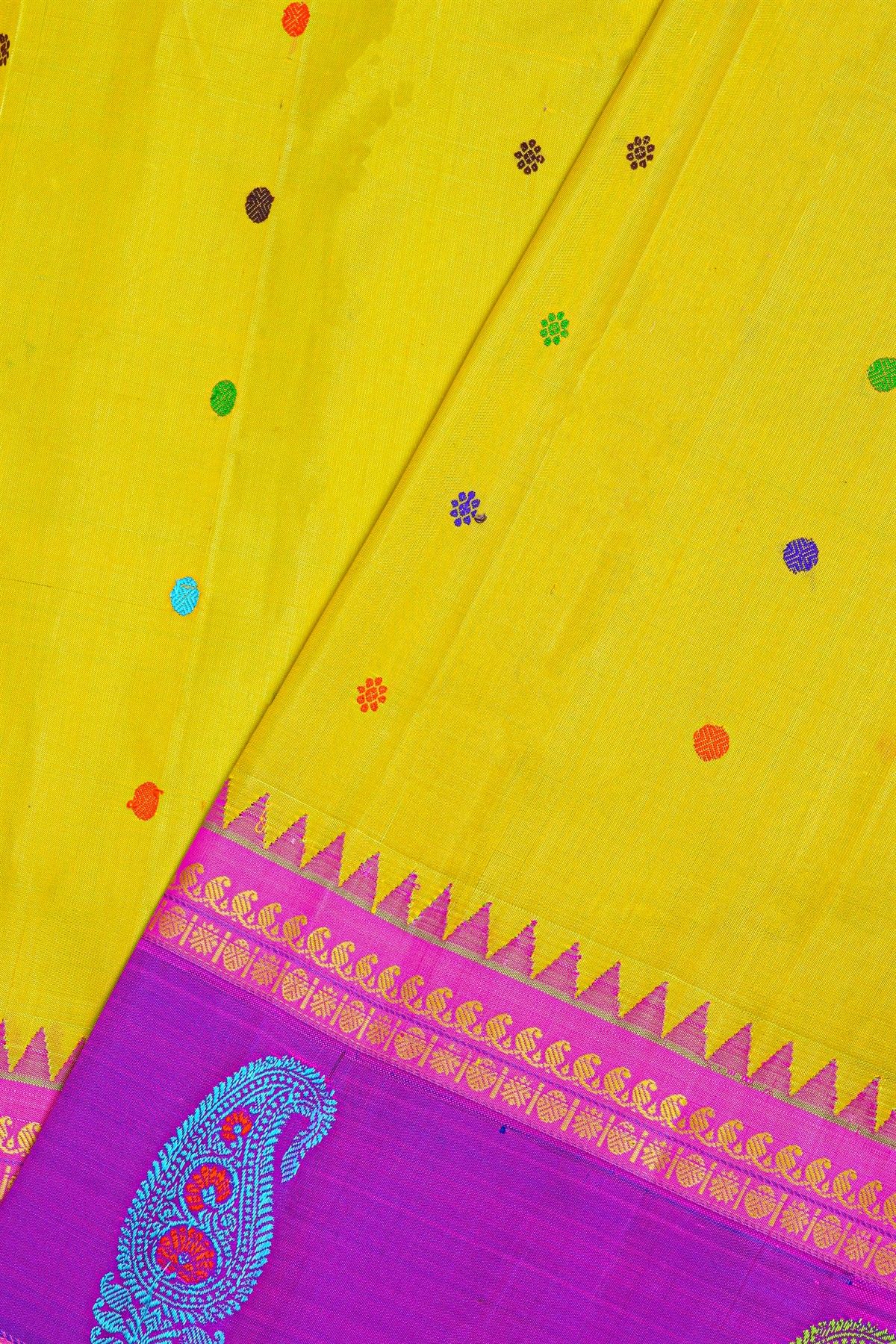 Gadwal Silk Yellow Saree