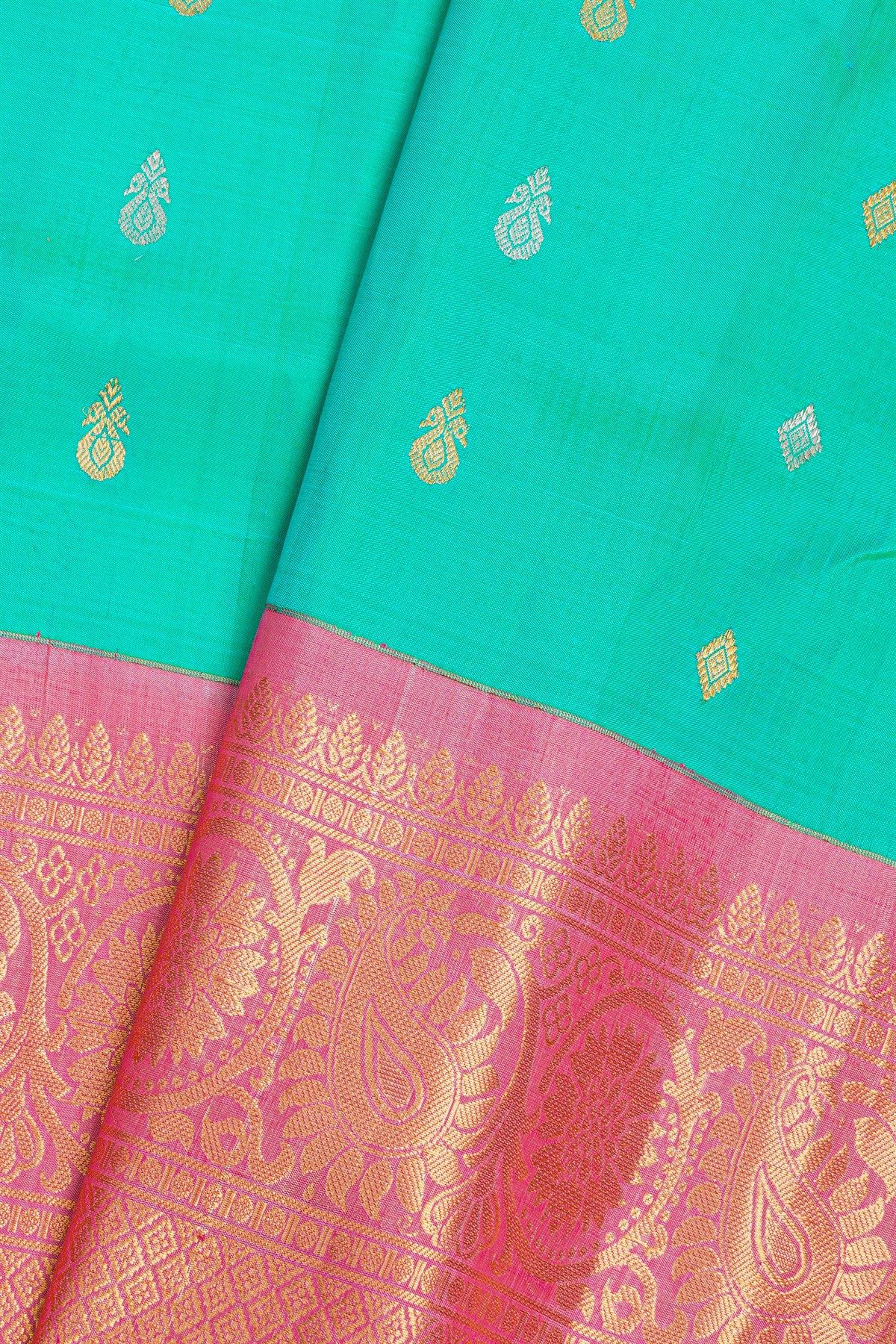 Gadwal Silk Sea Green Saree