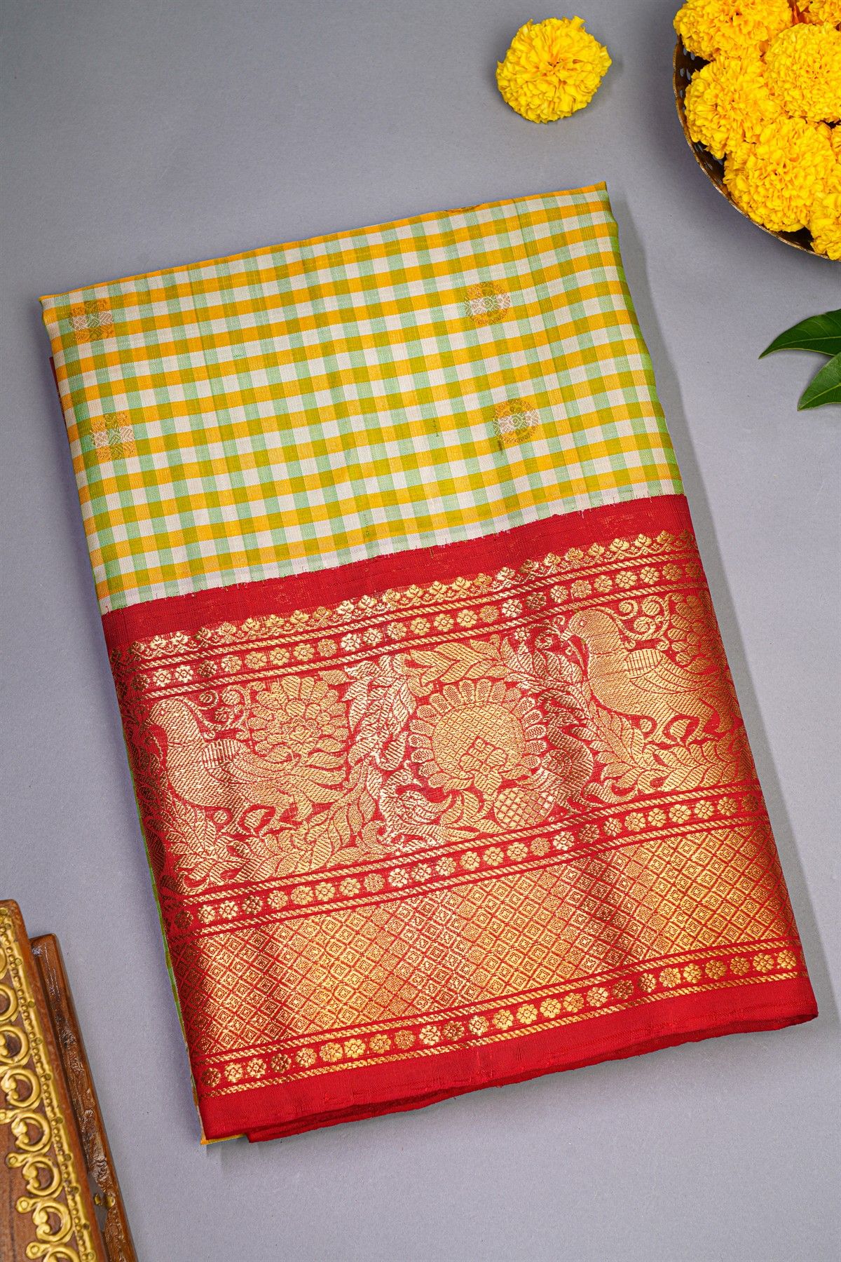 Gadwal Silk Multi-Colour Saree