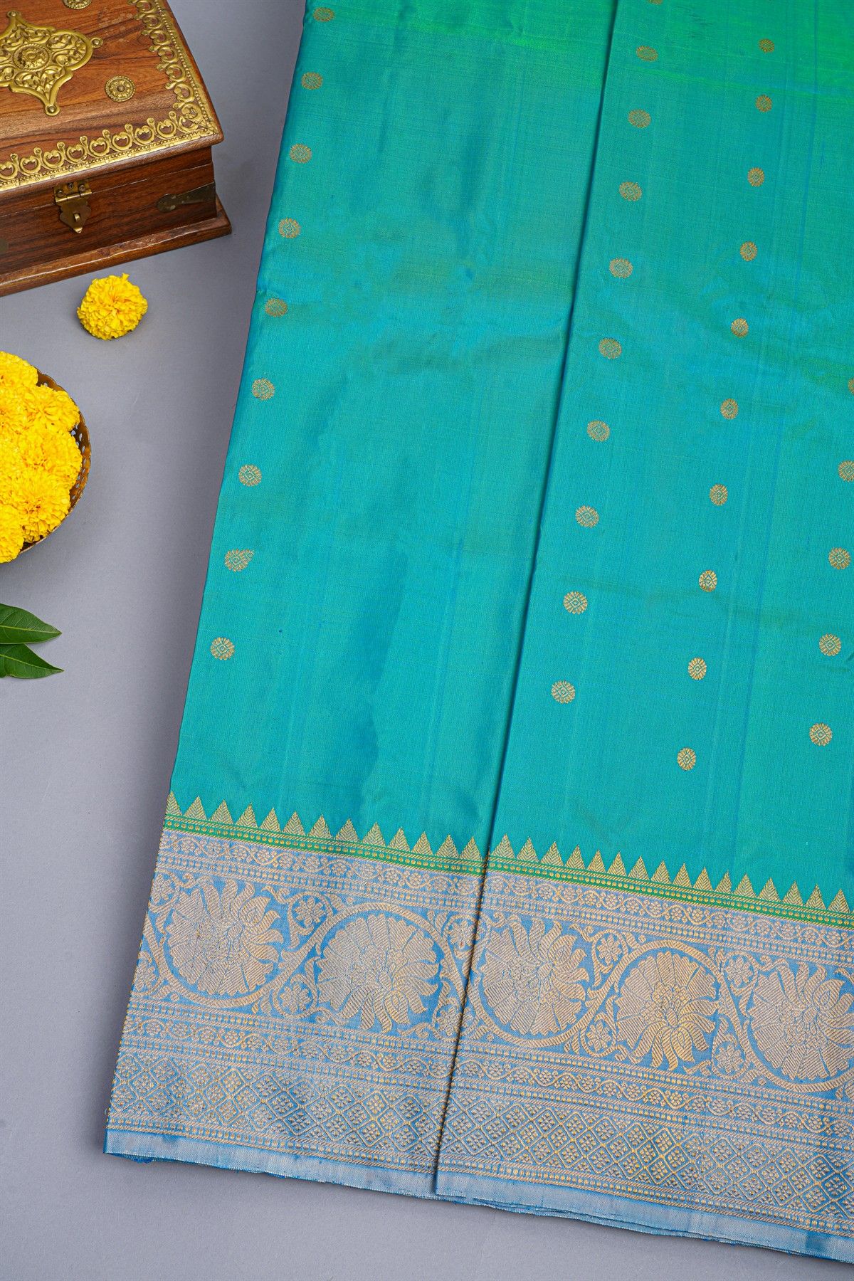 Gadwal Silk Sea Green Saree