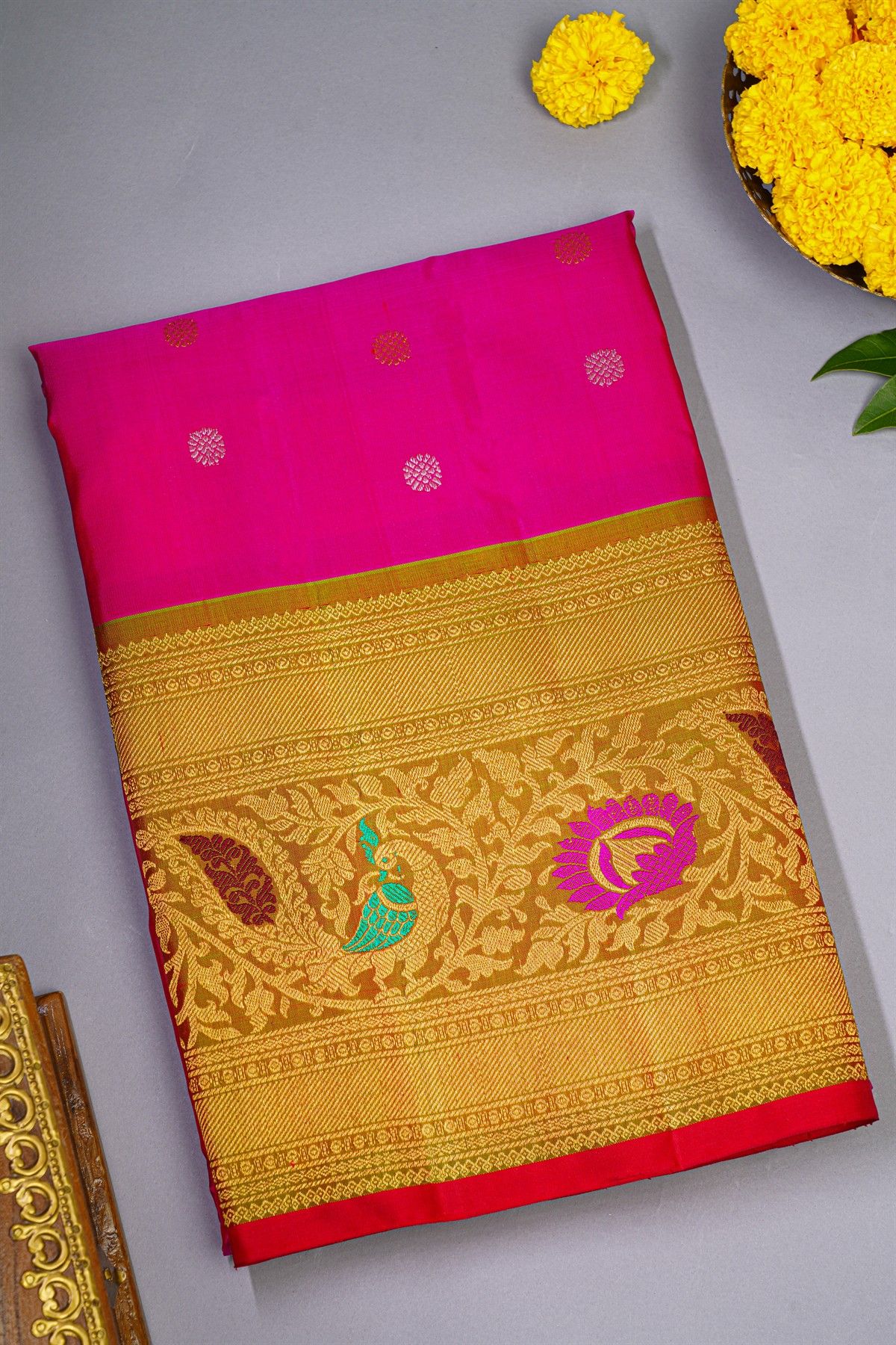 Gadwal Silk Pink Saree