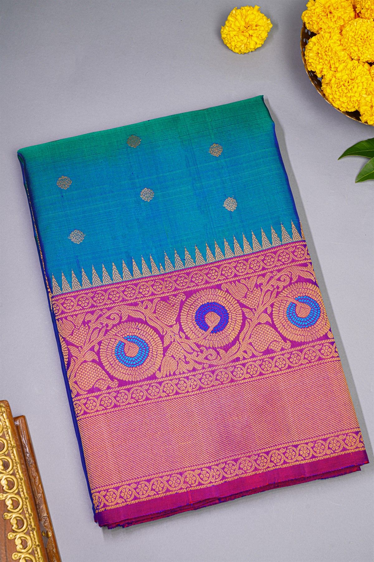Gadwal Silk Blue Saree
