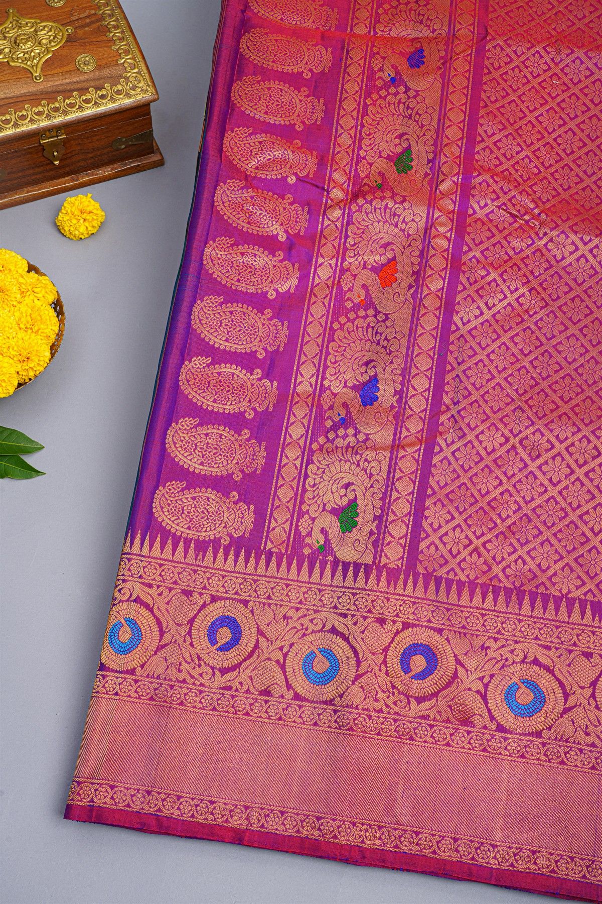 Gadwal Silk Blue Saree