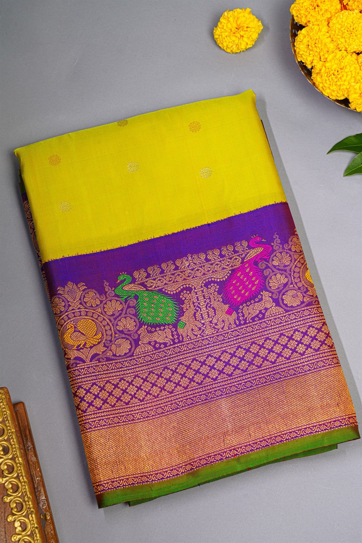 Gadwal Silk Light Green Saree