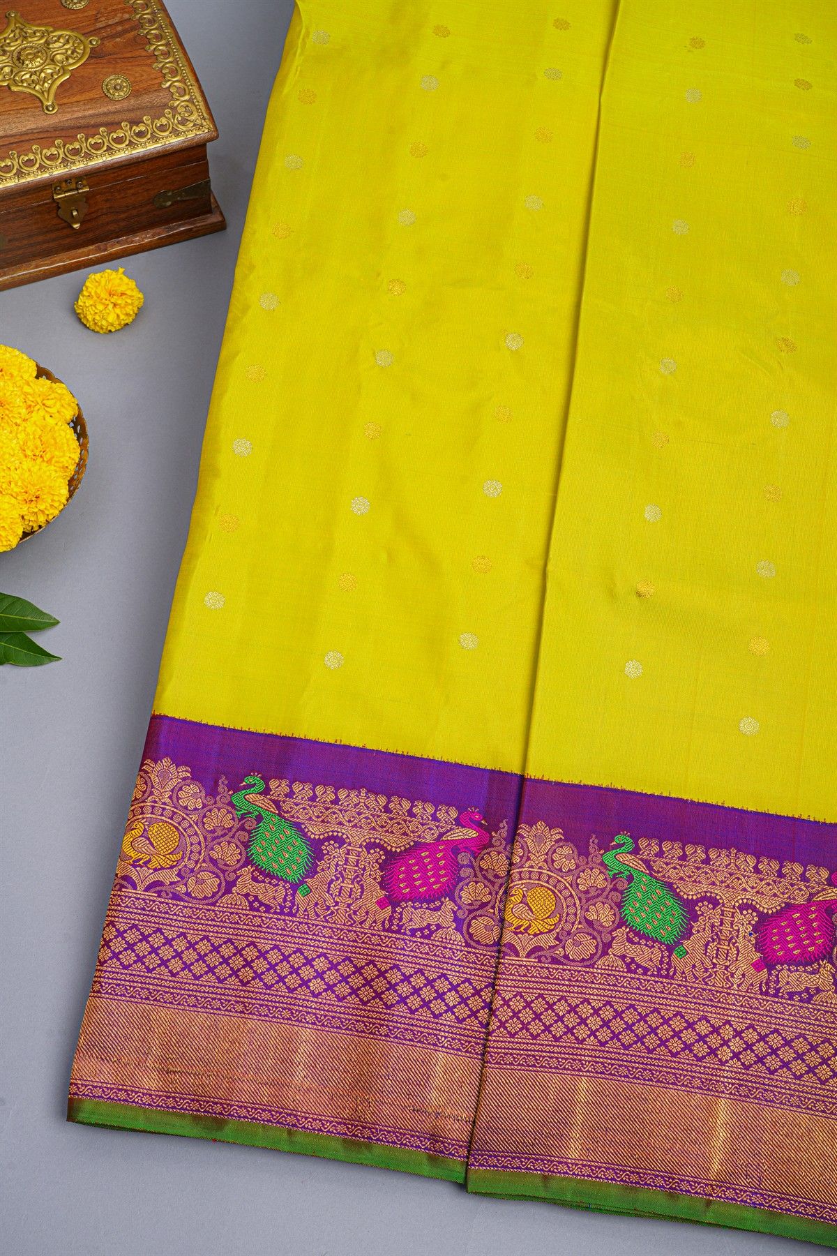 Gadwal Silk Light Green Saree