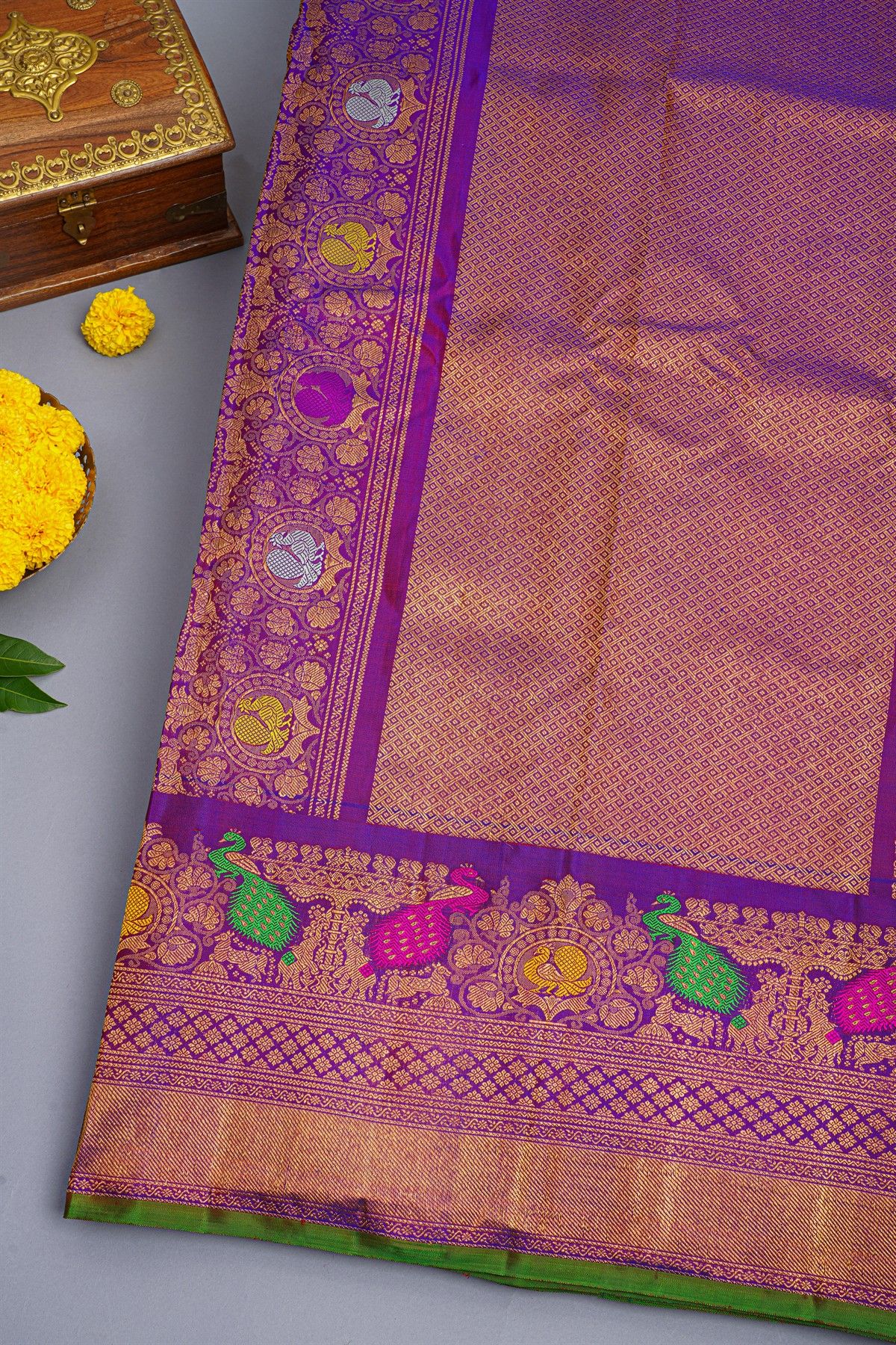 Gadwal Silk Light Green Saree