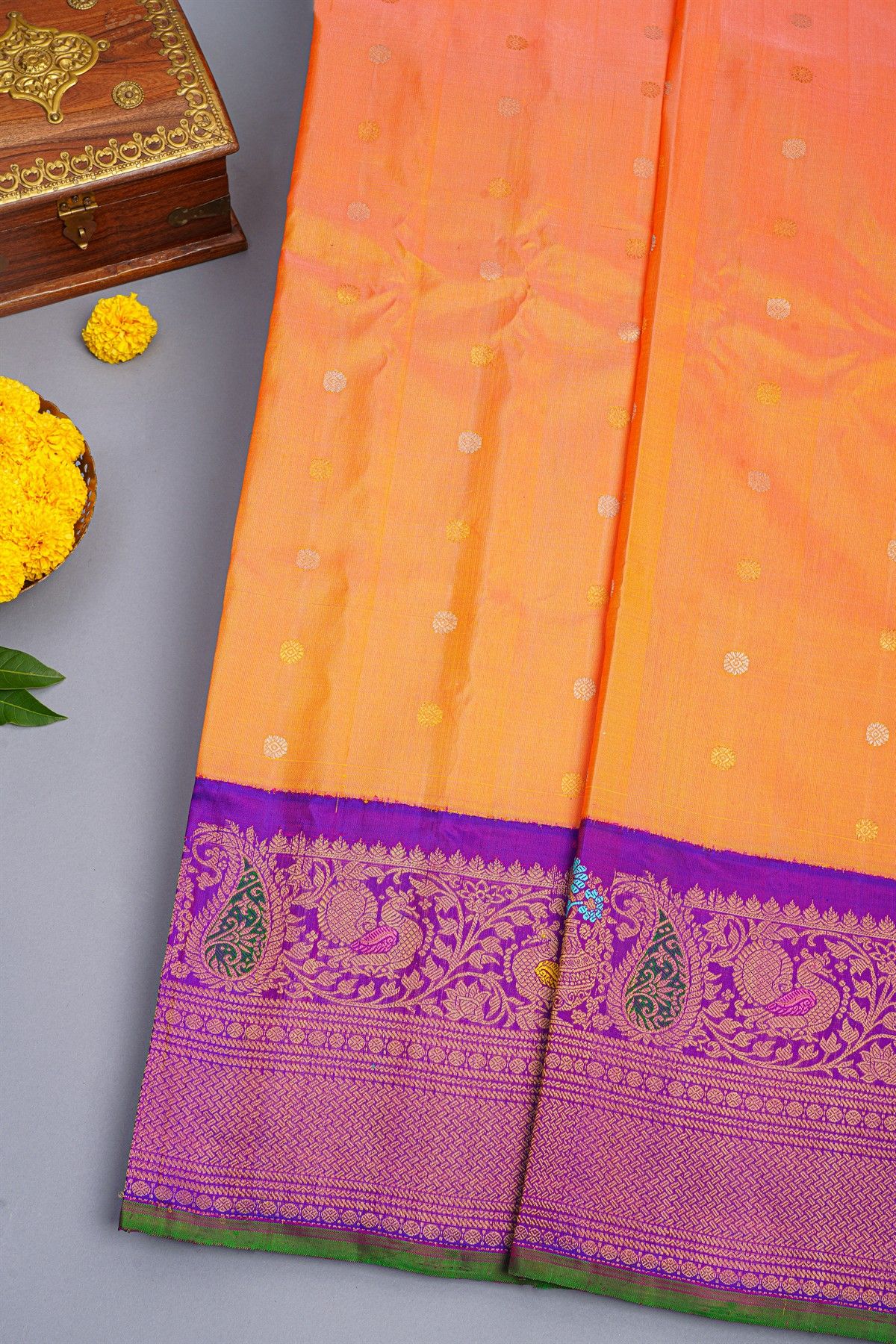 Gadwal Silk Dual Colour Saree