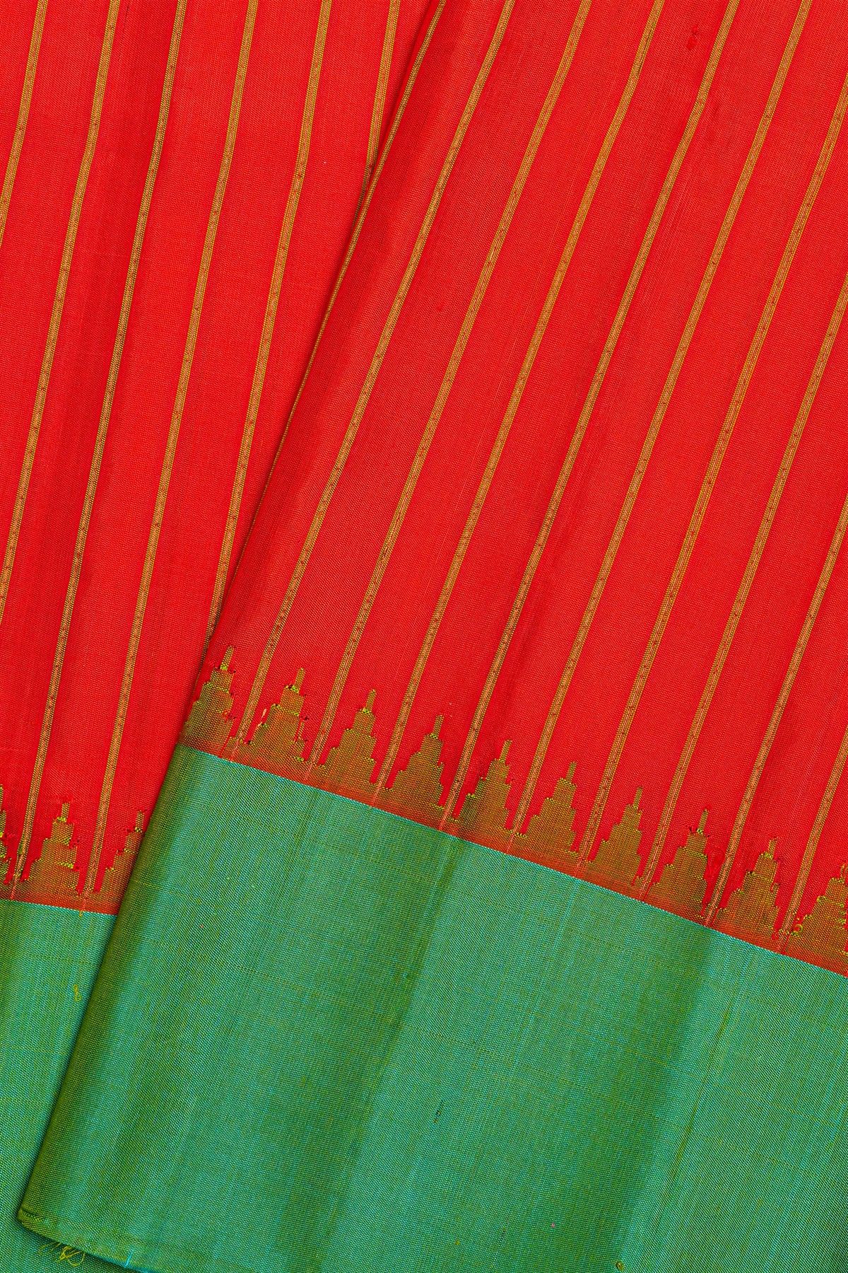 Gadwal Silk Red Saree