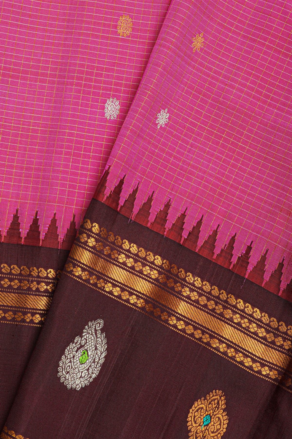 Gadwal Silk Pink Saree
