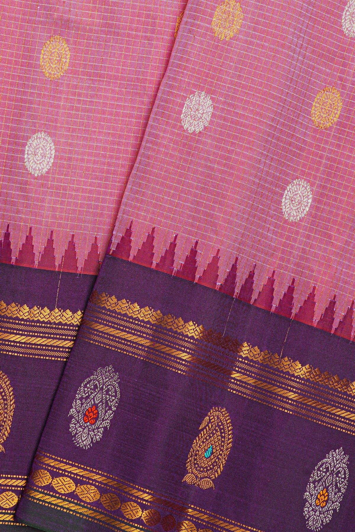 Gadwal Silk Pink Saree