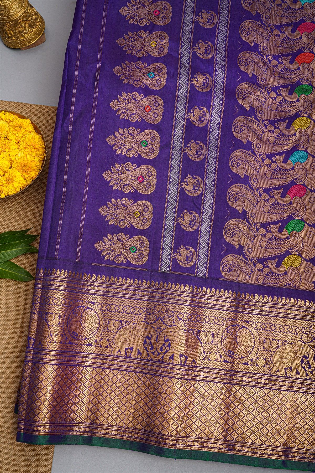 Gadwal Silk Red Saree