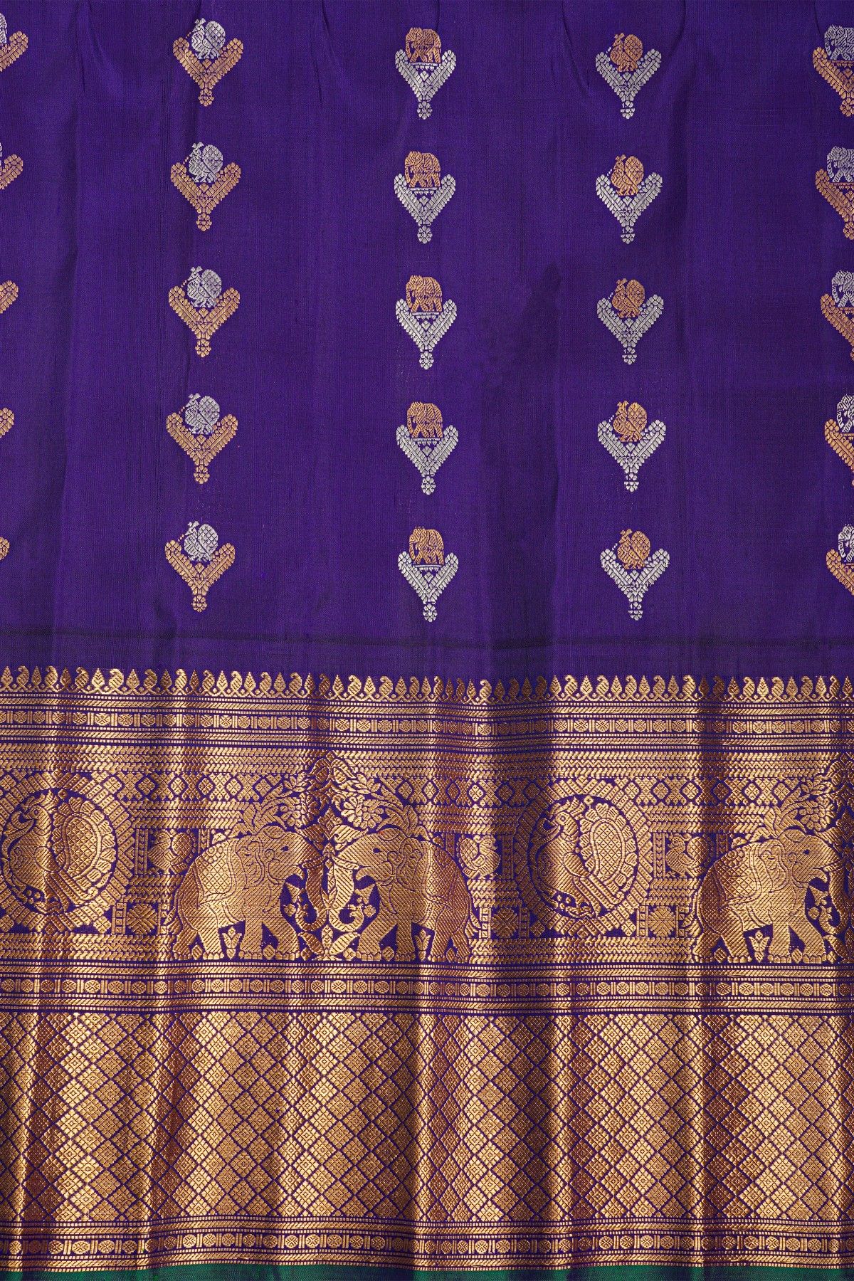 Gadwal Silk Red Saree