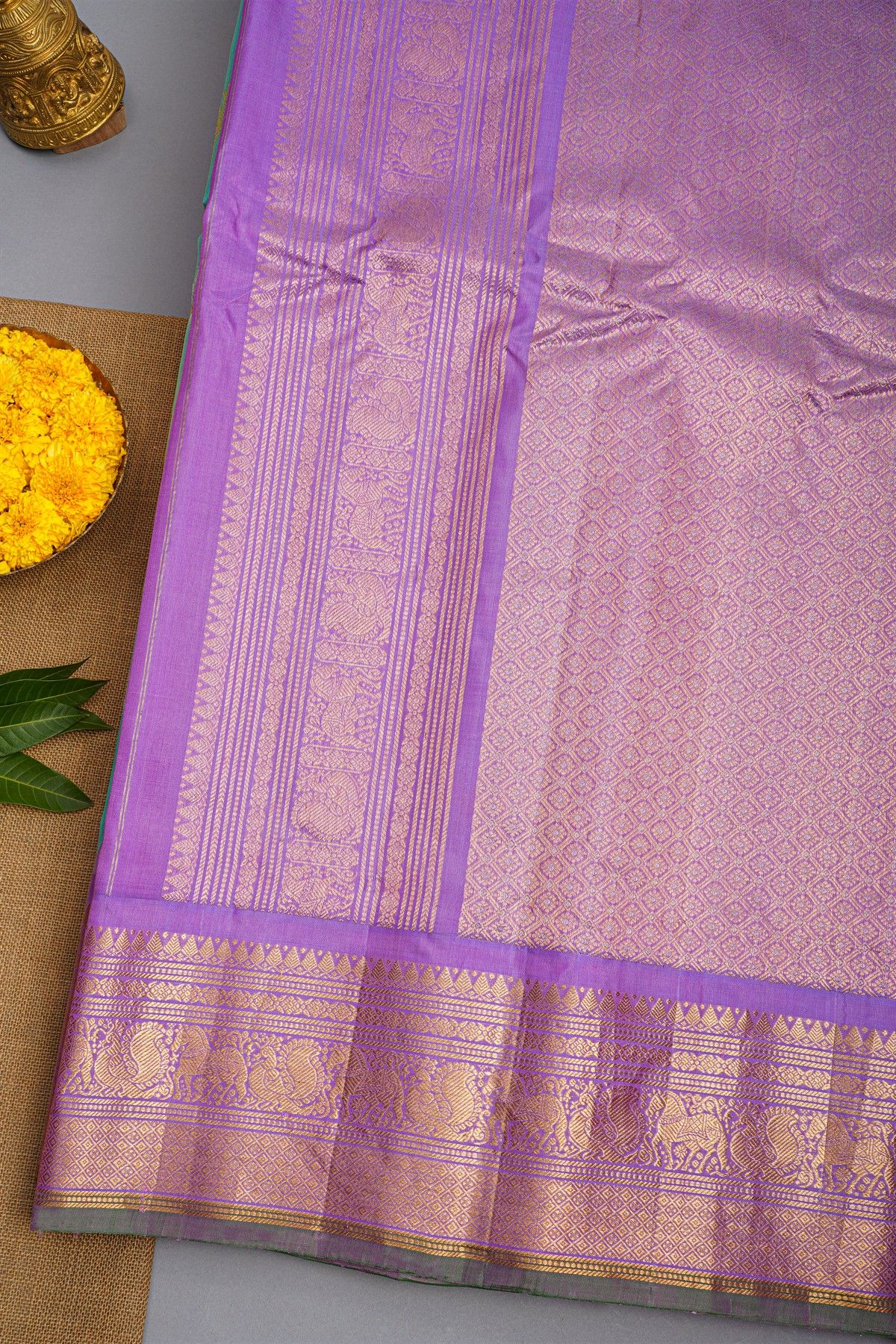 Gadwal Silk Sky Blue Saree