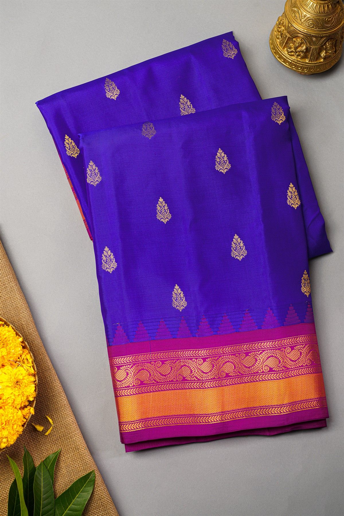 Gadwal Silk Royal Blue Saree