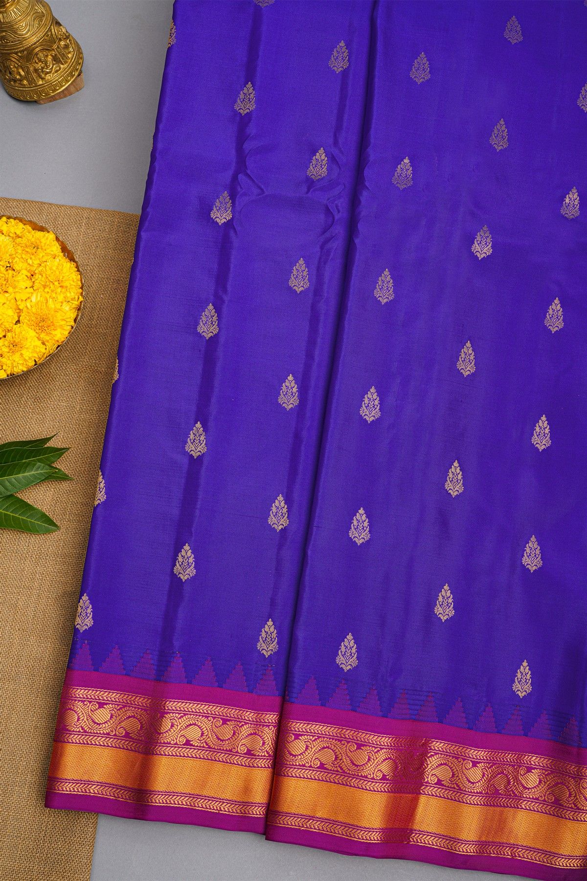 Gadwal Silk Royal Blue Saree