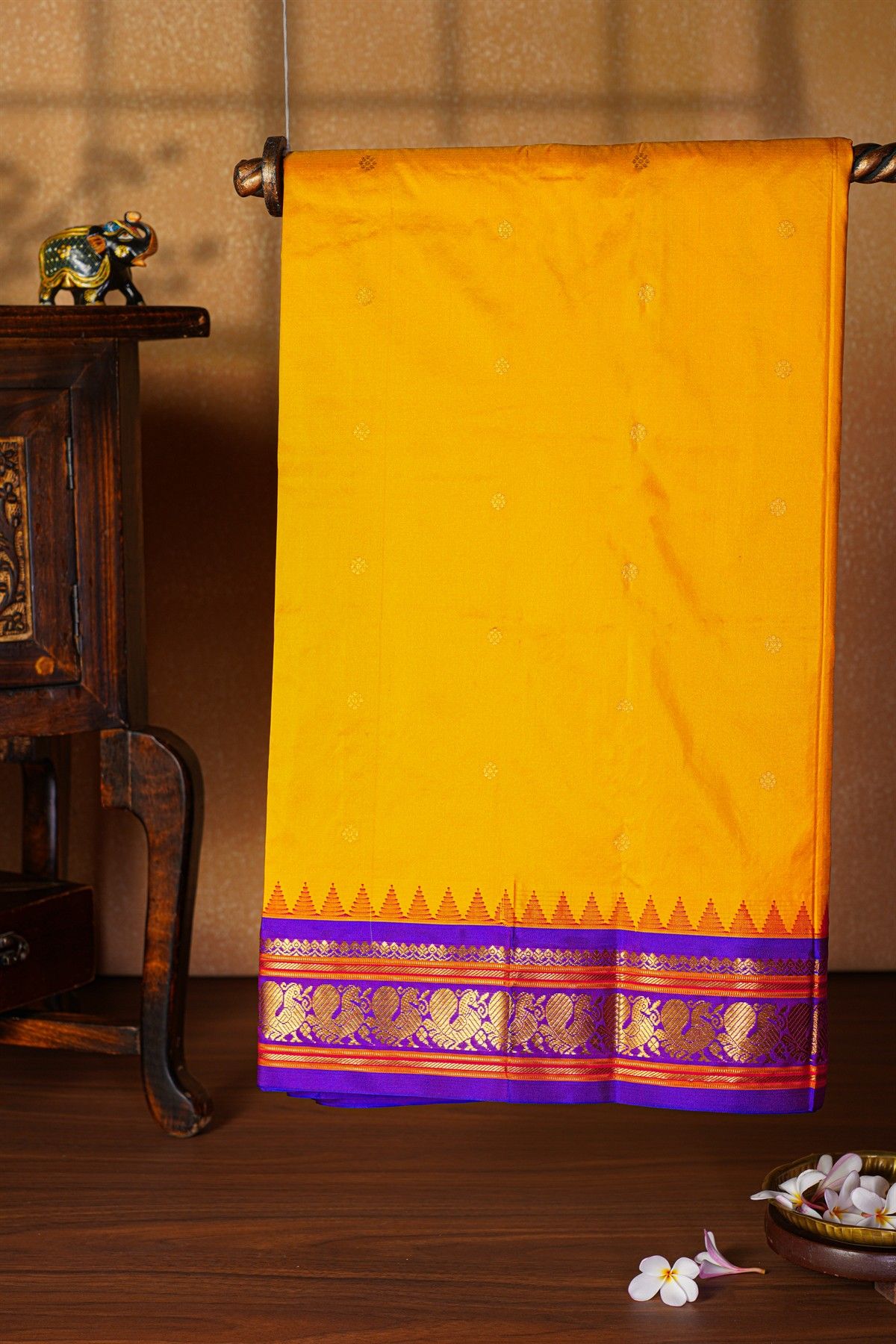 Narayanpet Silk Mustard Saree