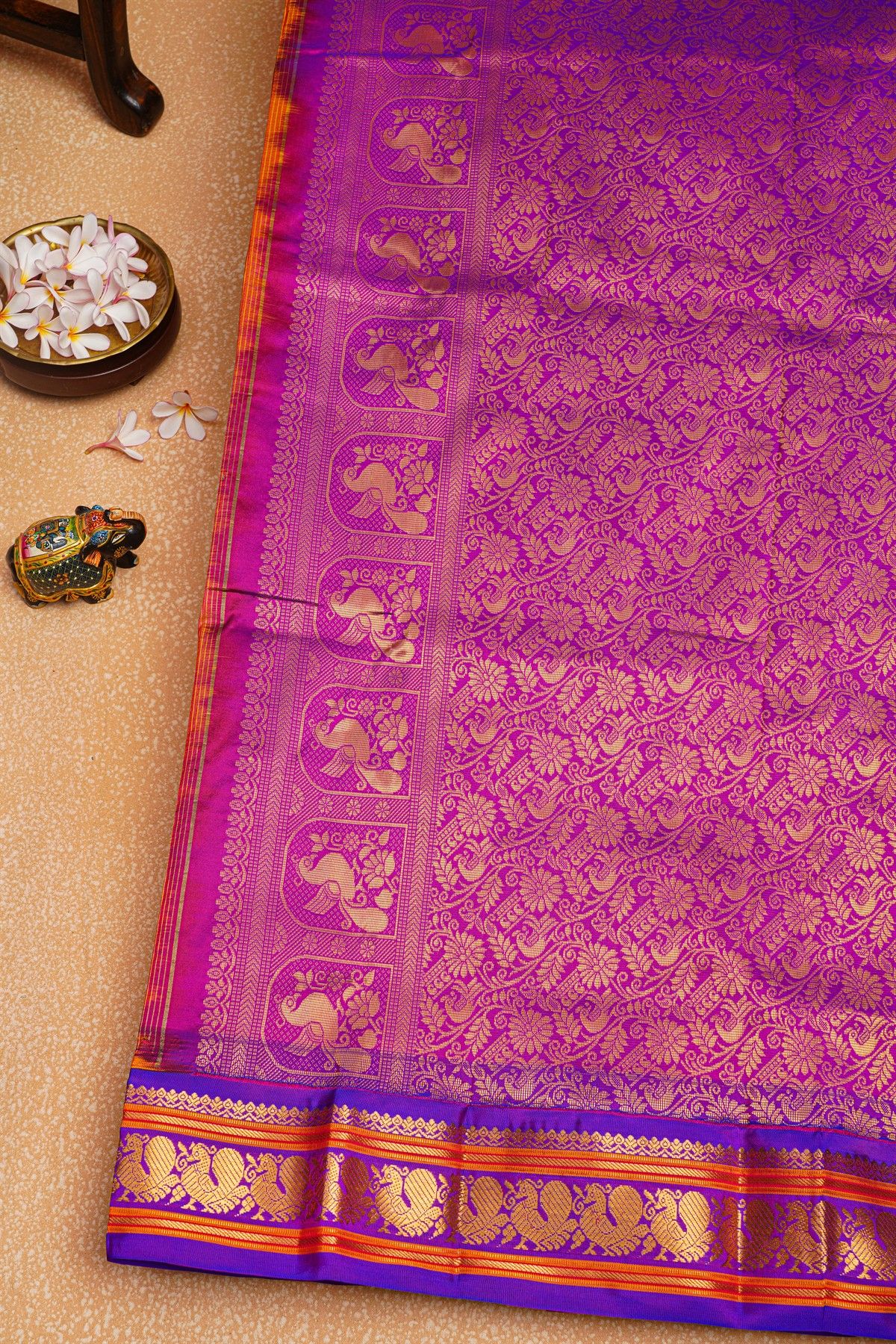 Narayanpet Silk Mustard Saree