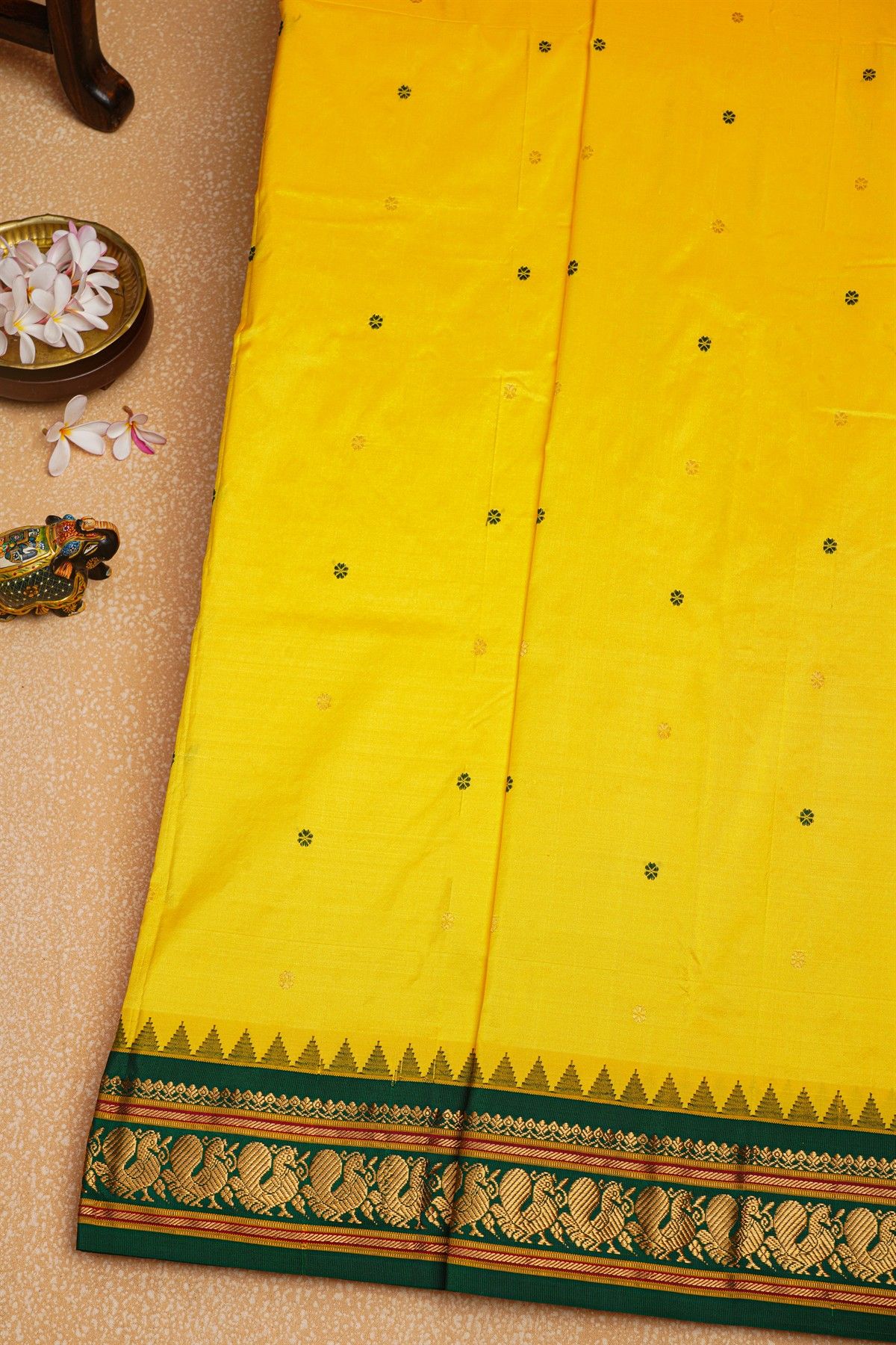 Narayanpet Silk Yellow Saree
