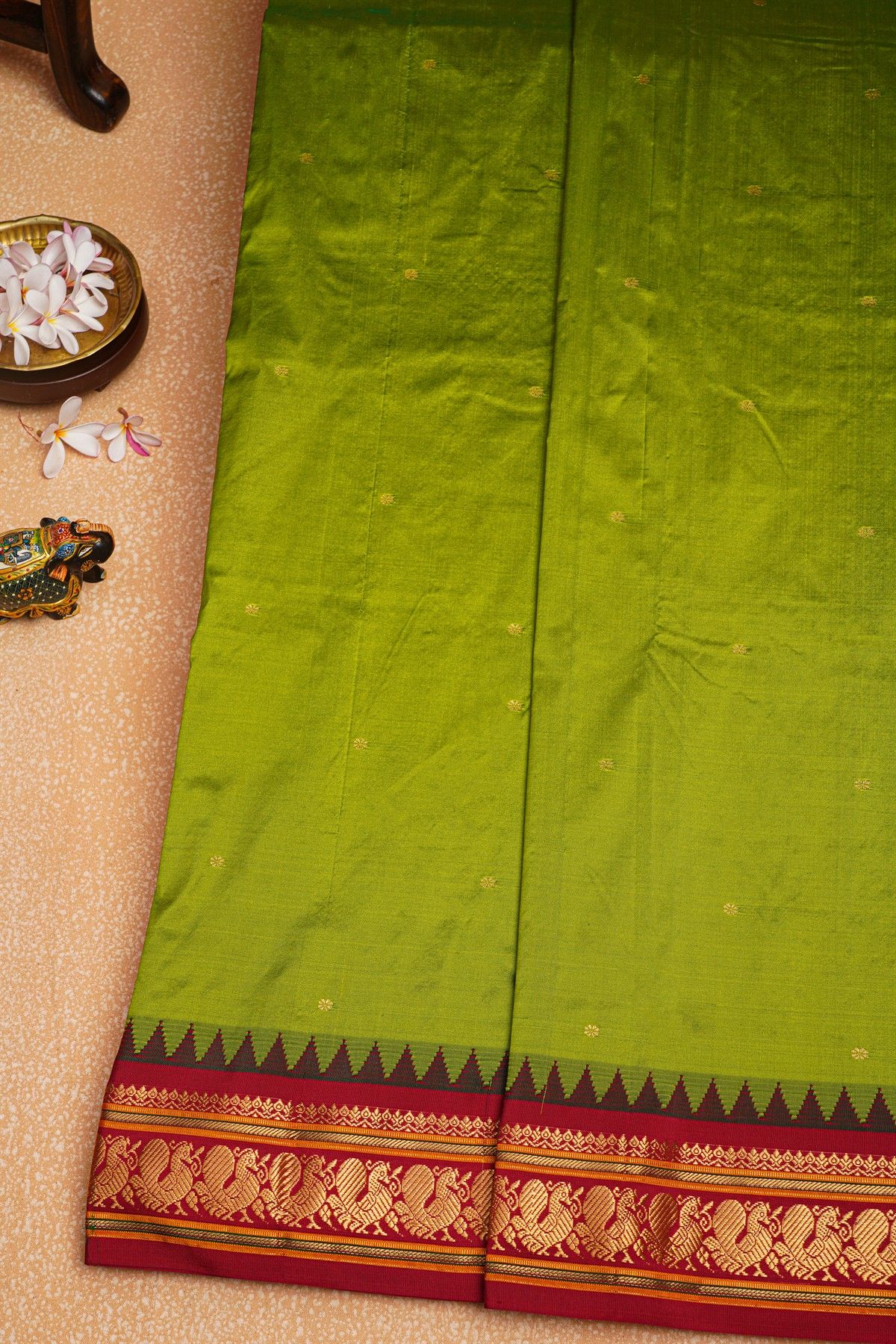 Narayanpet Silk Green Saree