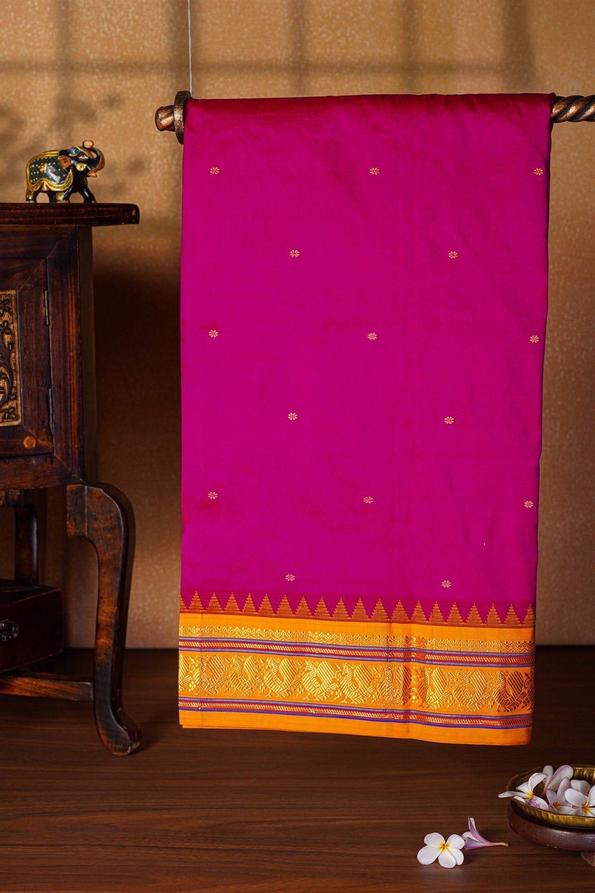 Narayanpet Silk Rani Pink Saree