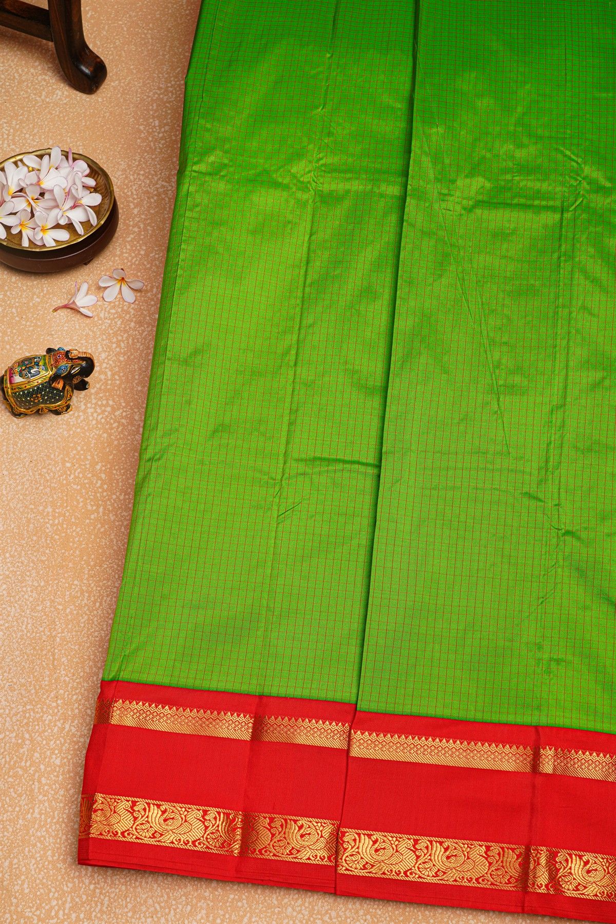 Narayanpet Silk Parrot Green Saree