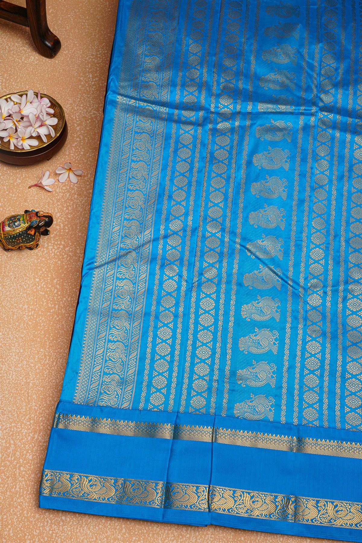 Narayanpet Silk Navy Blue Saree