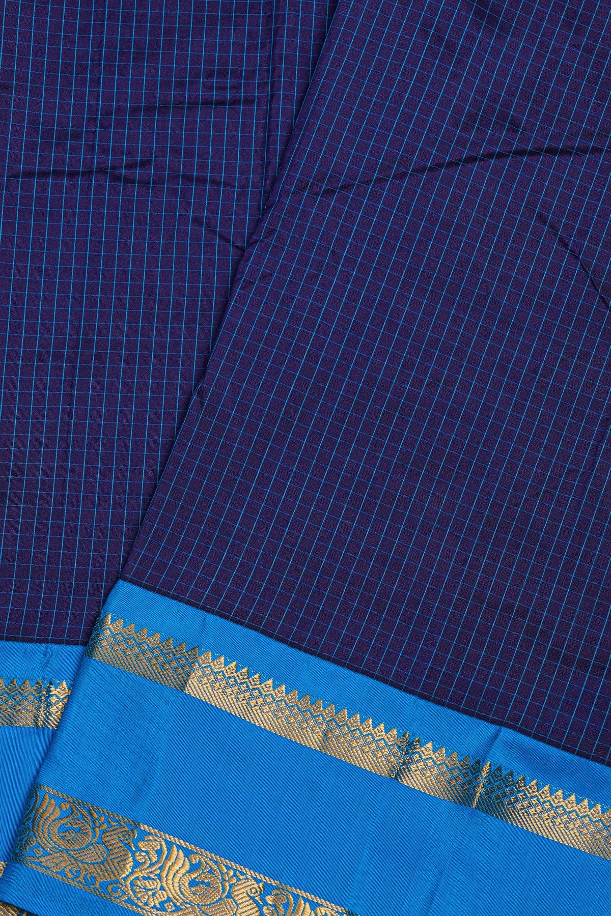 Narayanpet Silk Navy Blue Saree