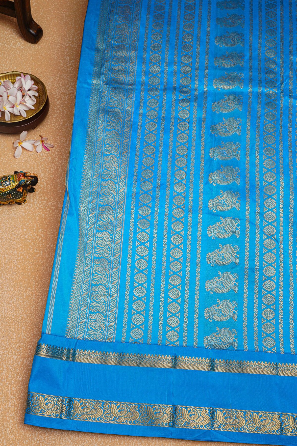 Narayanpet Silk Sky Blue Saree