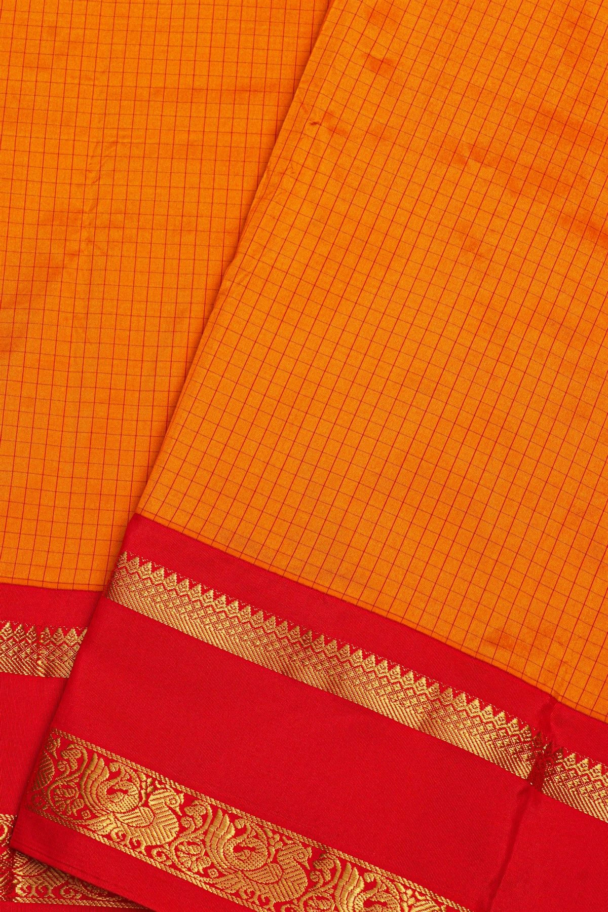 Narayanpet Silk Orange Saree
