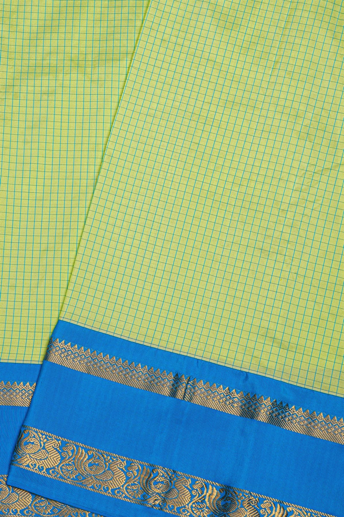 Narayanpet Silk Pista Green Saree