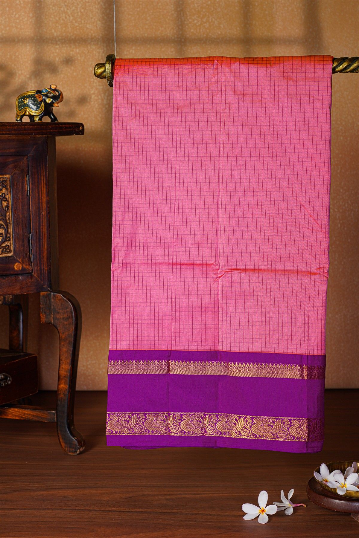 Narayanpet Silk Pink Saree