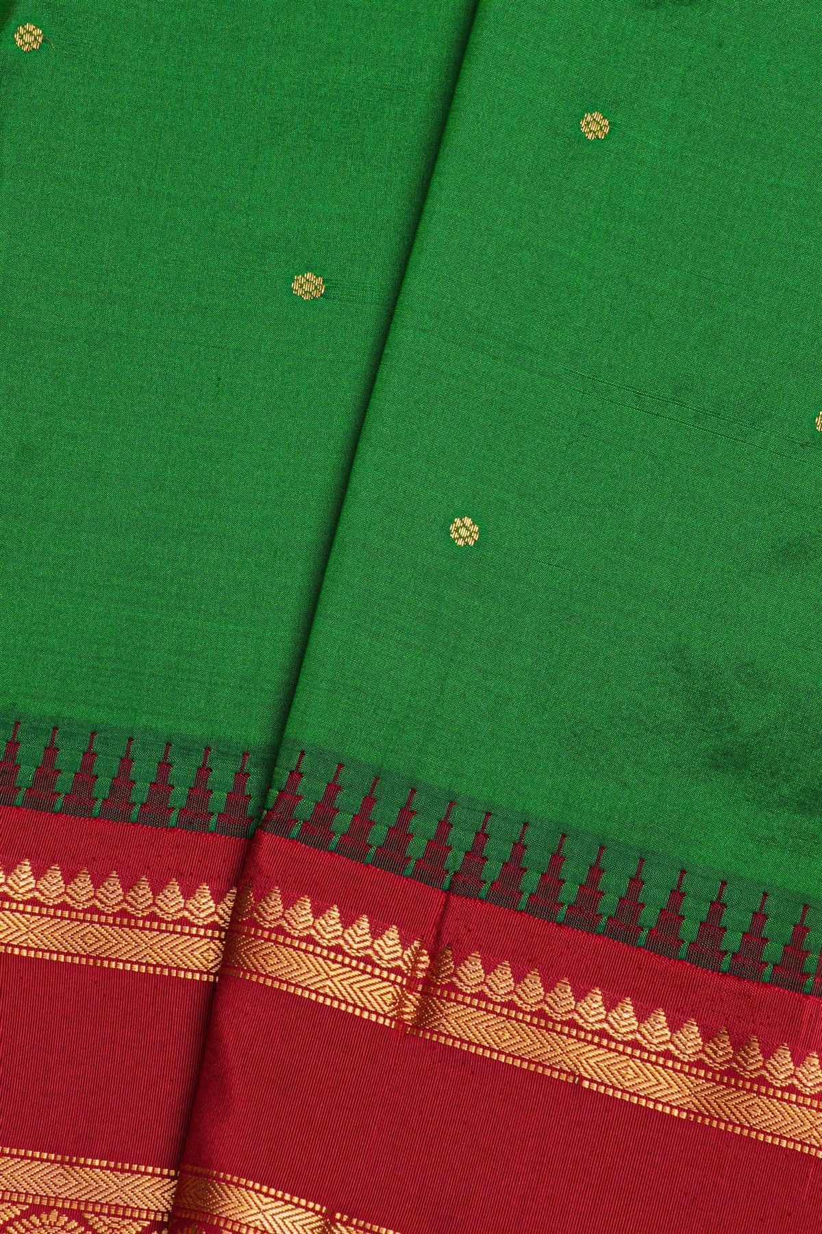 Narayanpet Silk Bottle Green Saree
