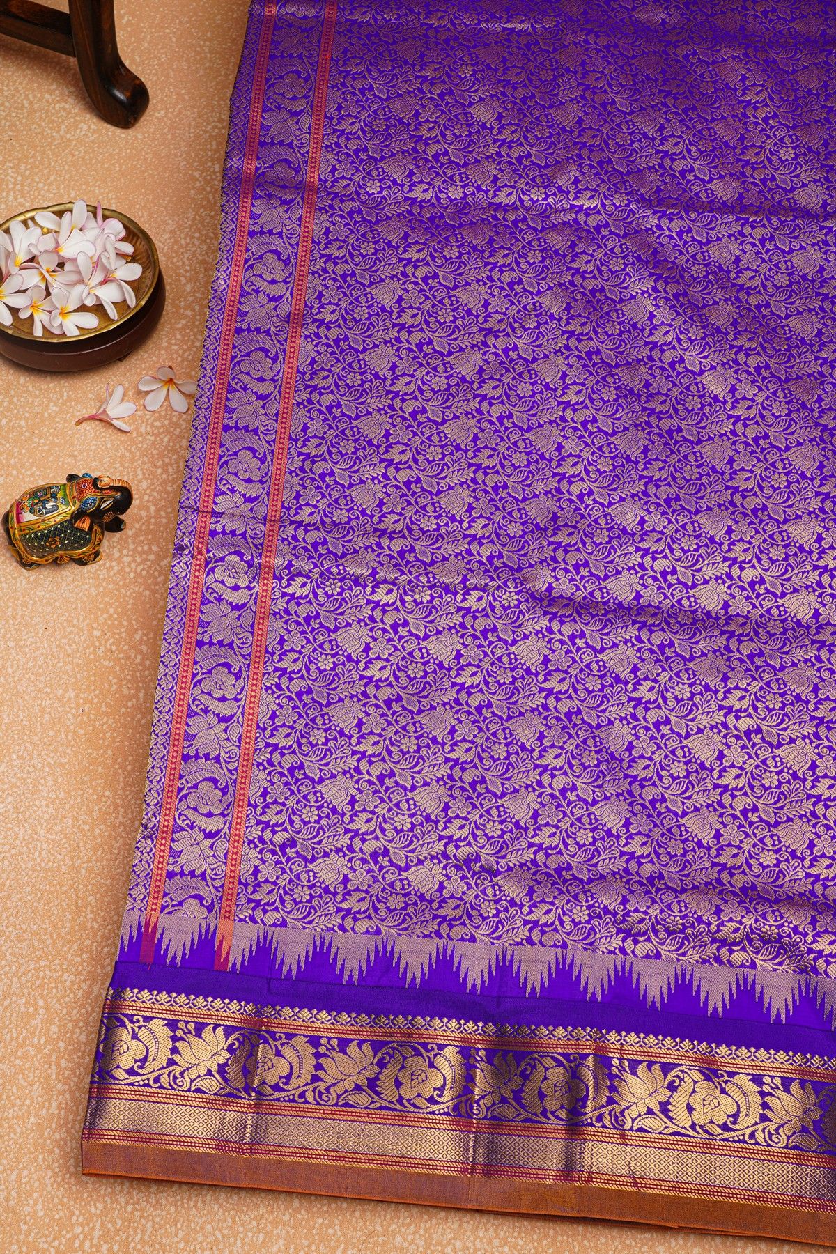 Narayanpet Silk Orange Saree